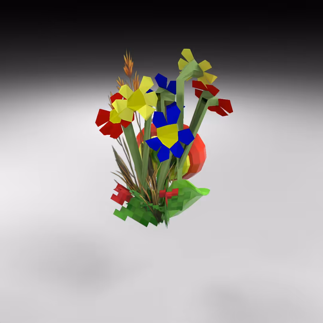 Hand-hacked Bouquet 123