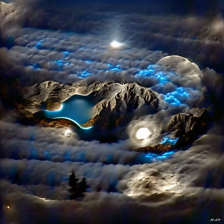 The moon and the lake 
