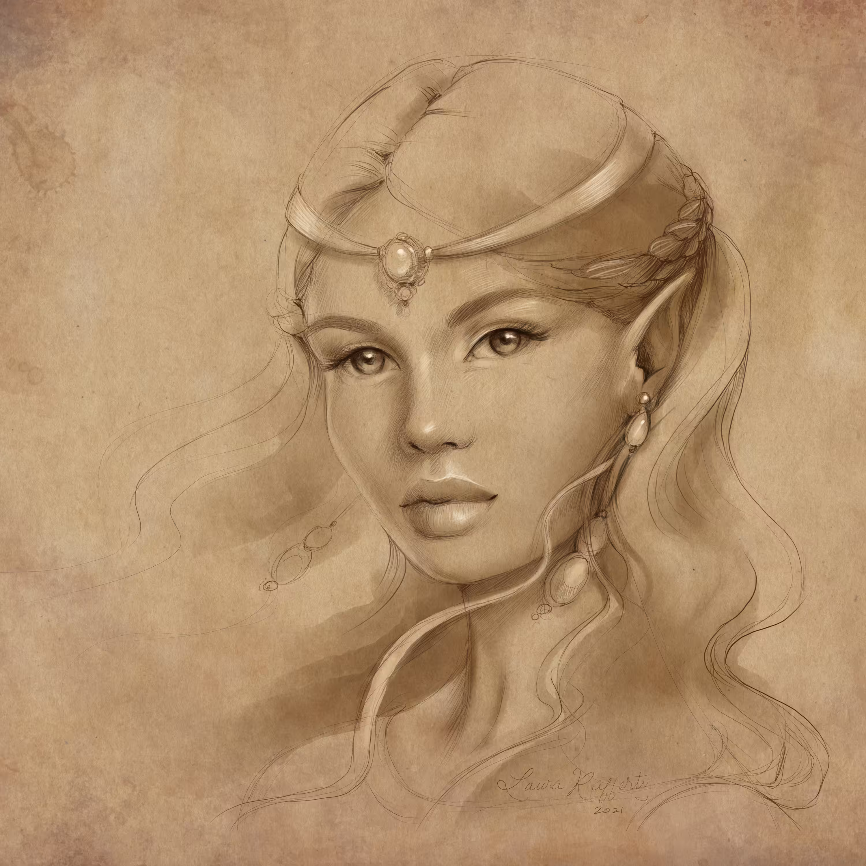 Aurallia #7: Fairy Queen Aurallia Concept Art Sketch