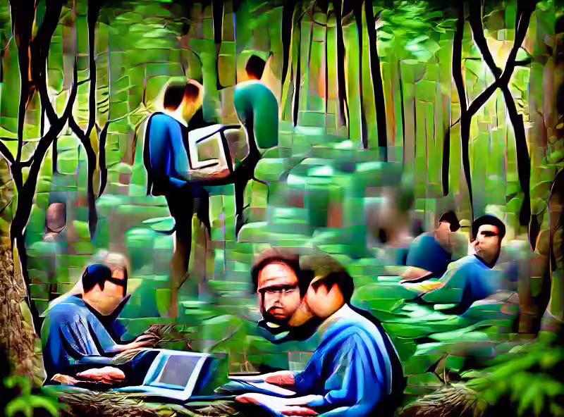 Abraham's First Works: Computer nerds lost in a forest