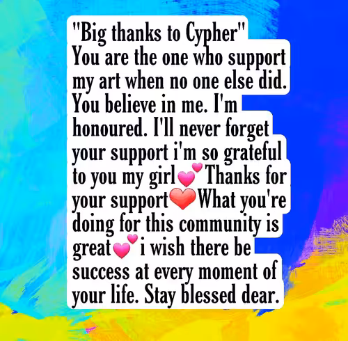 Thanks note for Cypher