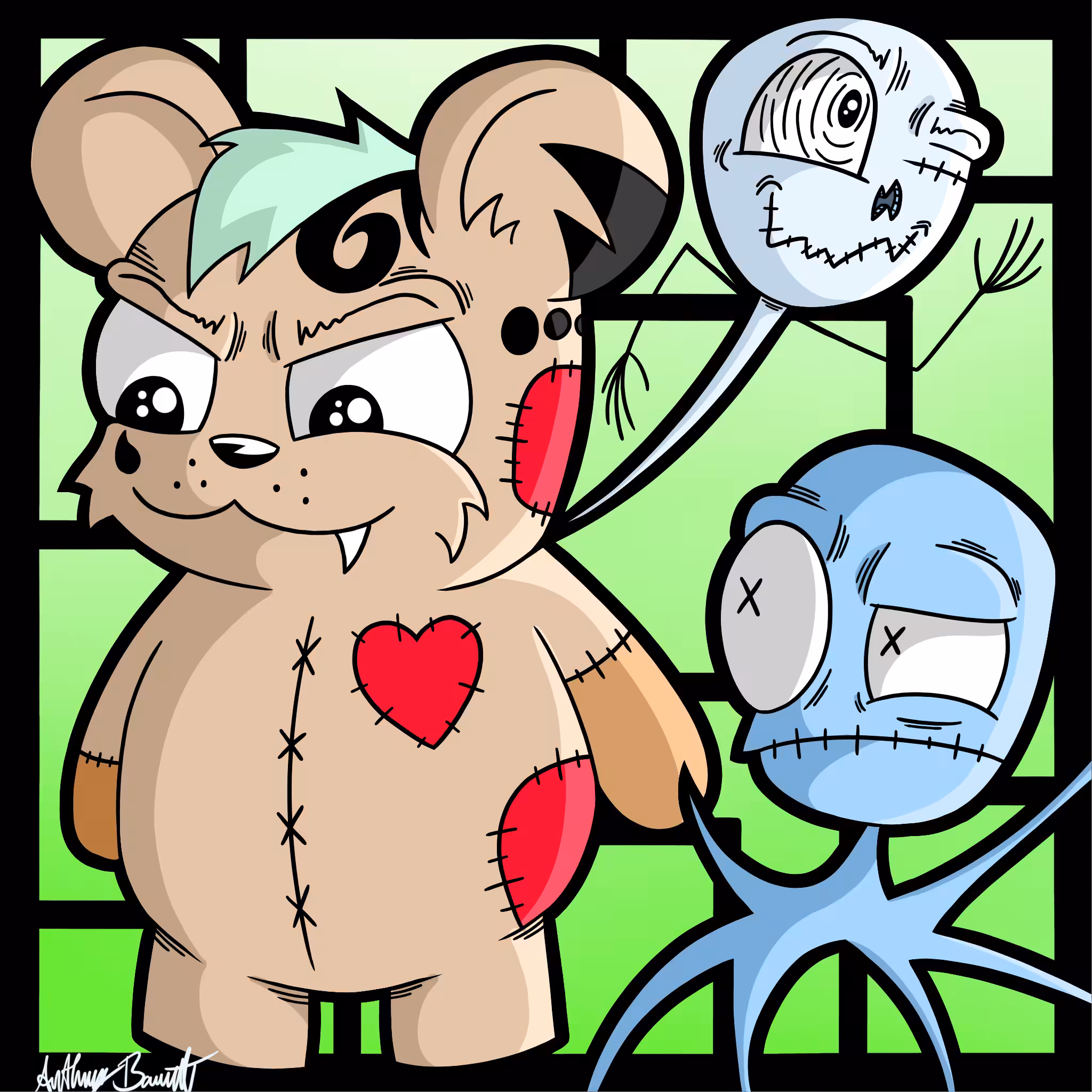 teddy bear and monster