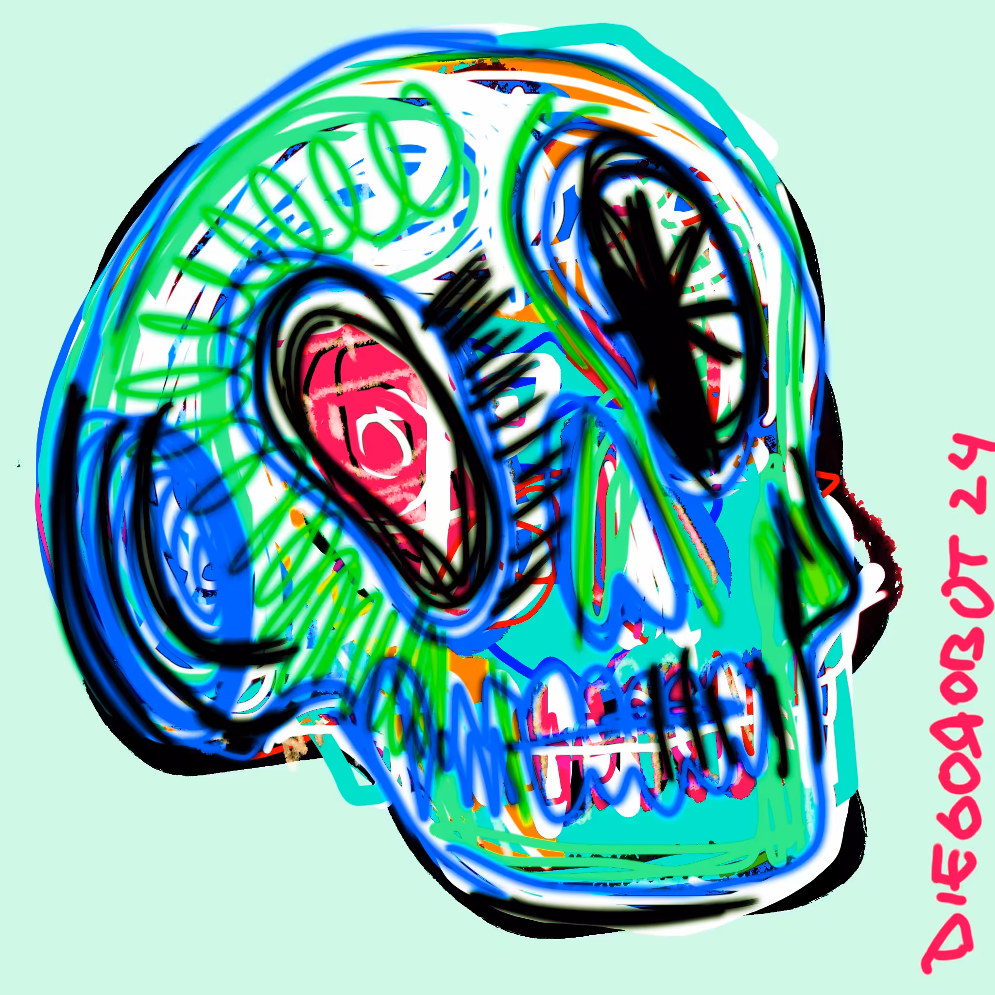 Green money skull 