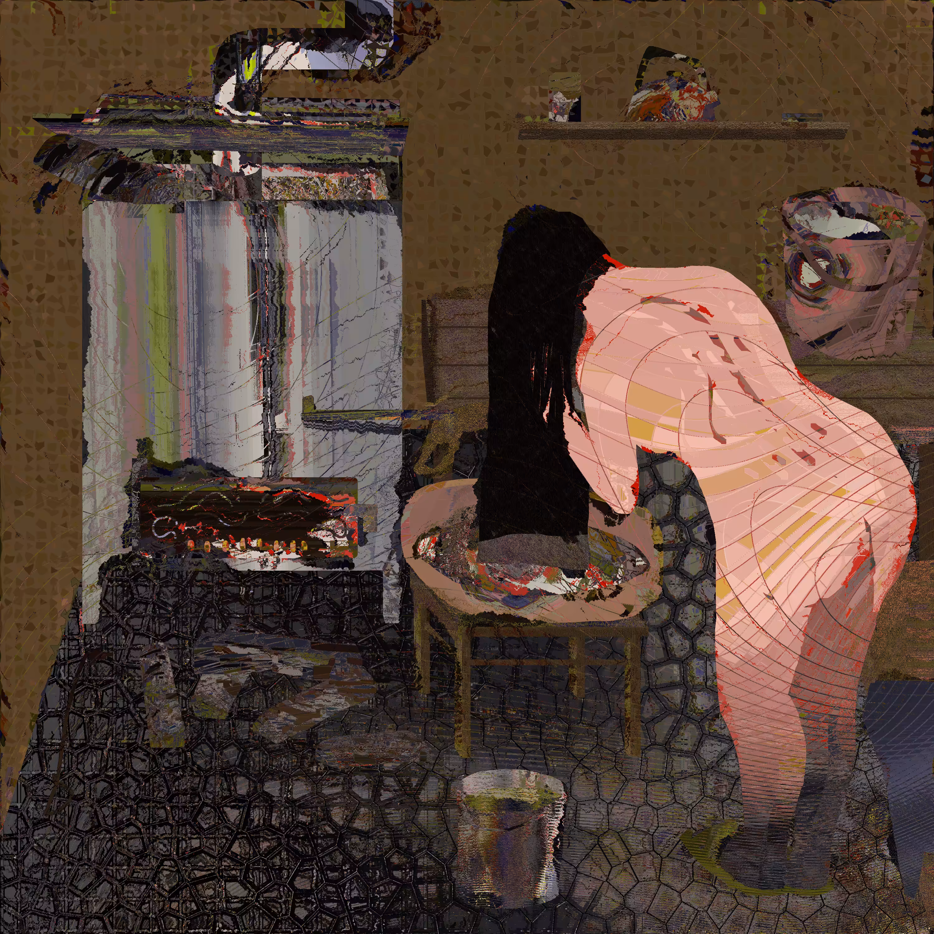 Manipulations with hair 