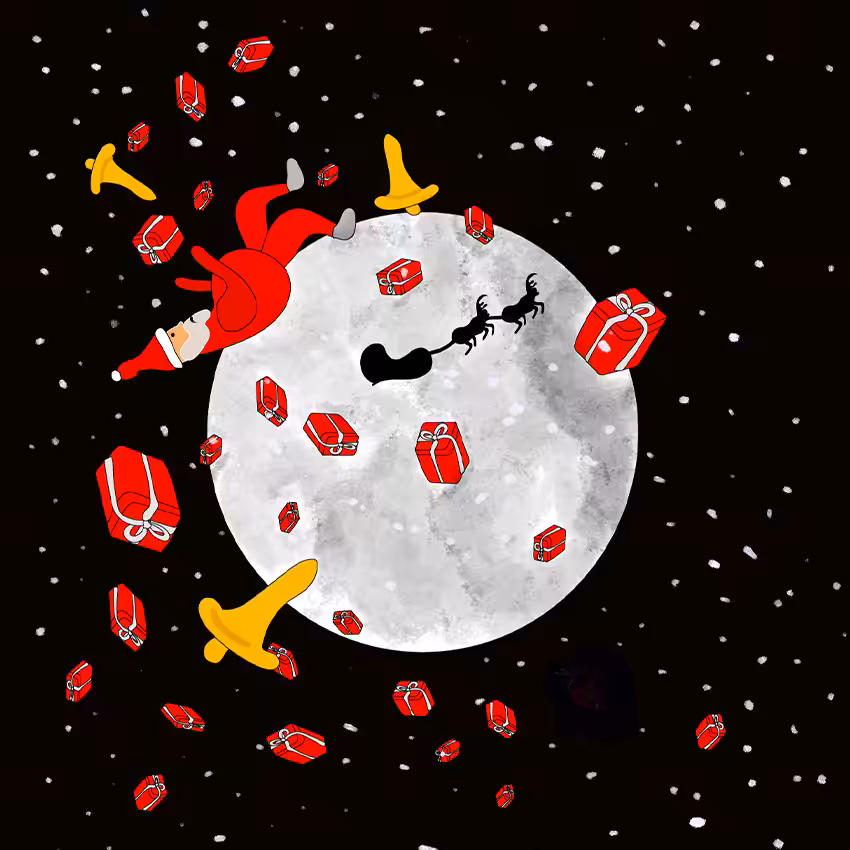 Santa Claus Falling From The Sky