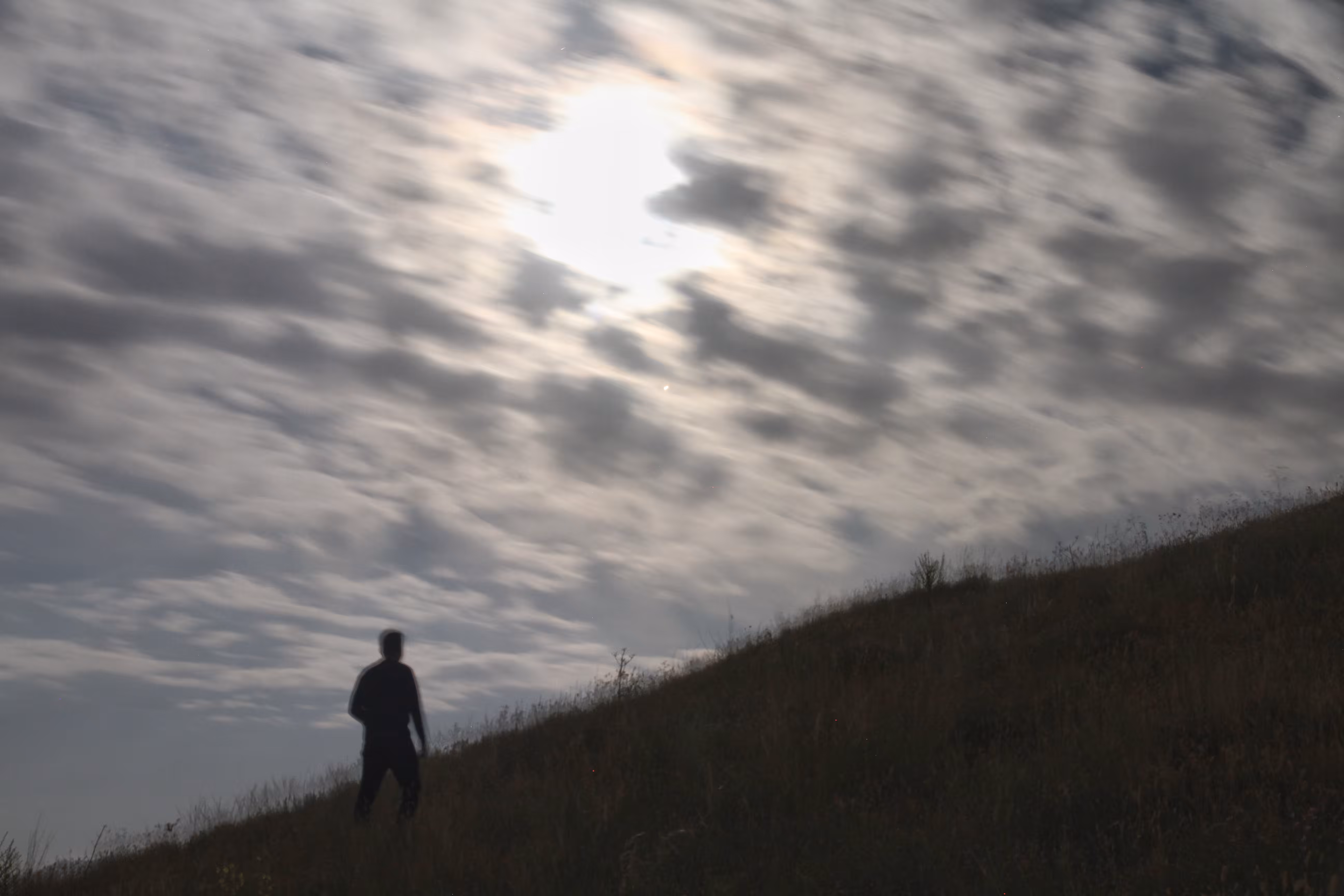 The Wanderer Under Moonlit Clouds