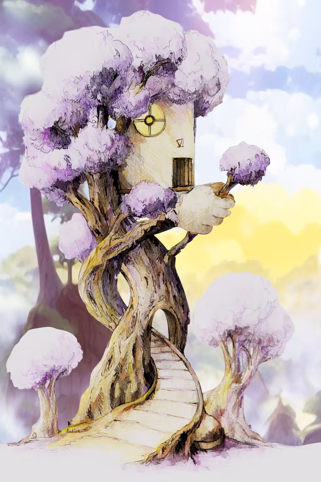 House Tree 6 : Color pencil drawing