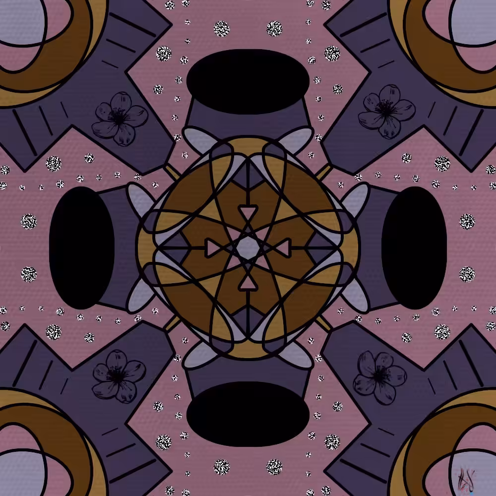 Echoes of Intuition: Plum Mosaic Mandala