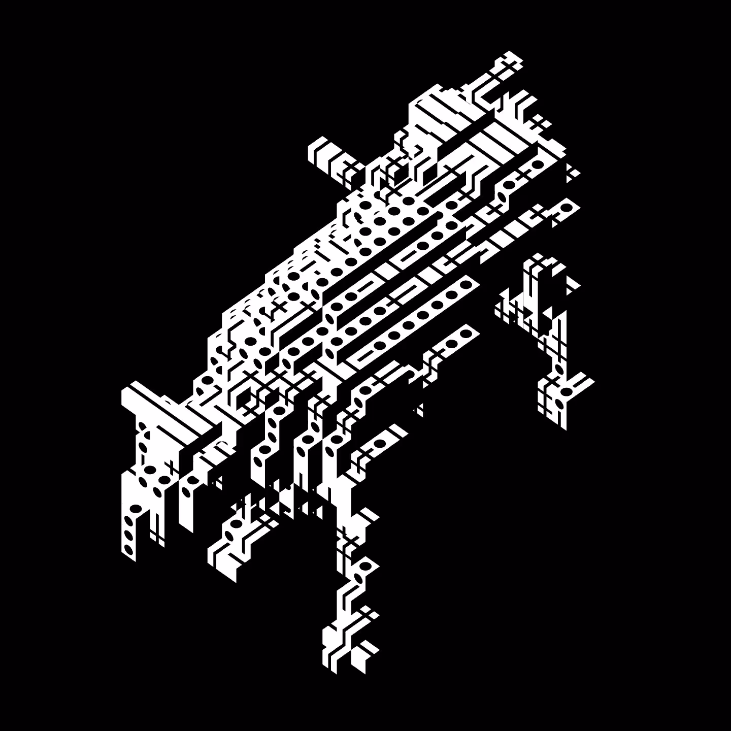 Realtime OBJKT N°17 'VoxelPrint: White Bull'
