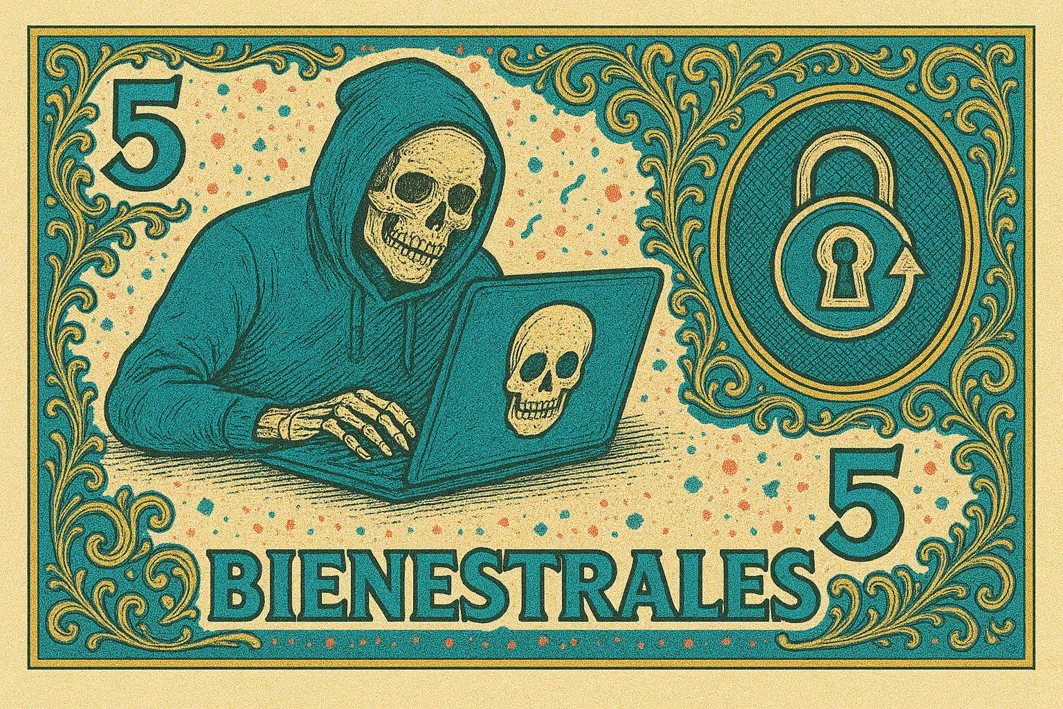 Bienestrales Mexican Art Money 5 Pesos