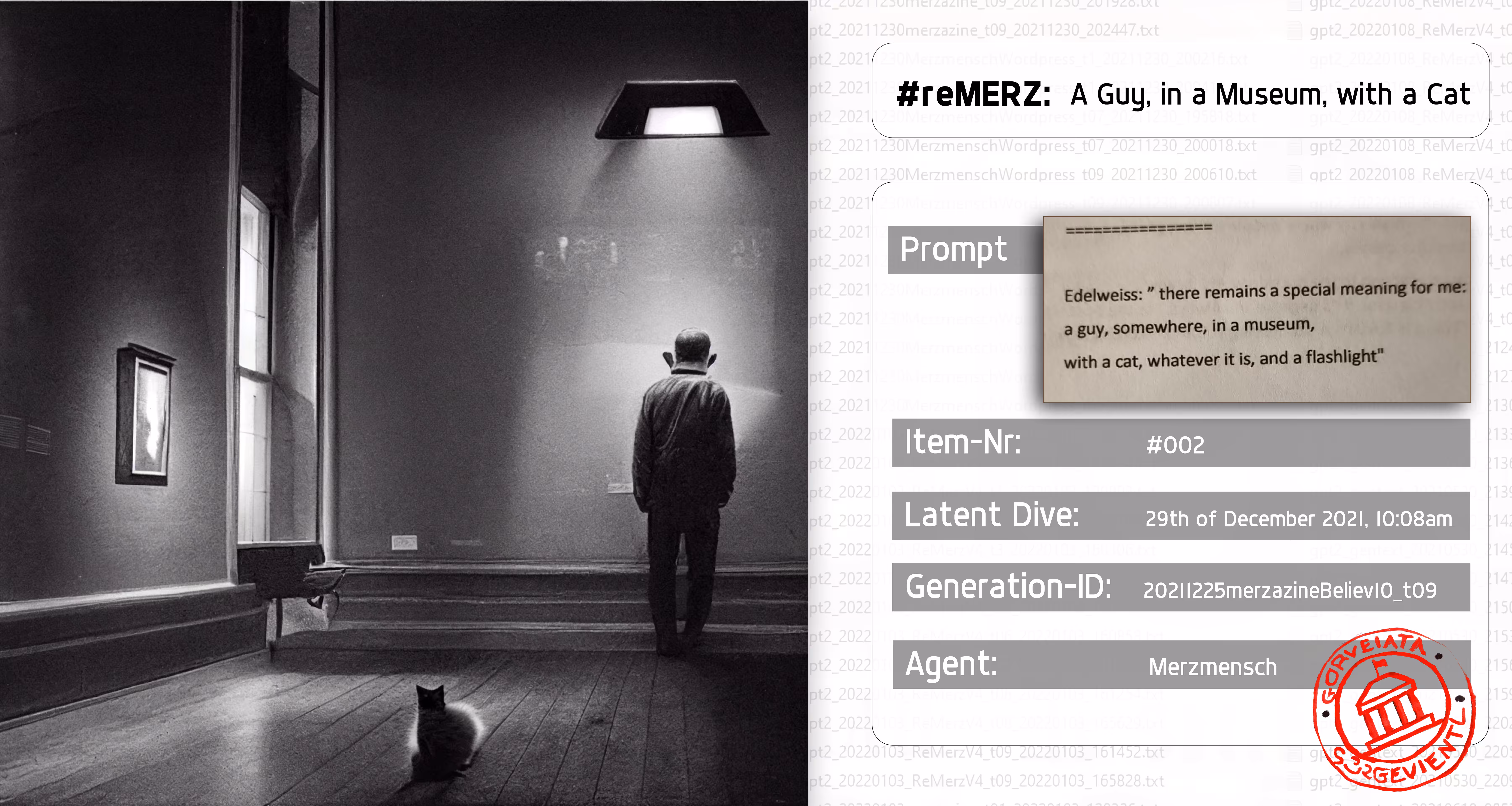 #reMERZ: A Guy, in a Museum, with a Cat