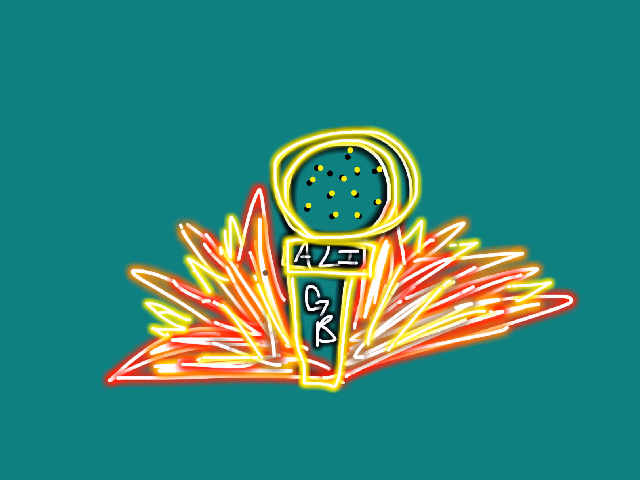 Gb-Ali: Golden Doodle mic on fire (GB-ALI) basic
