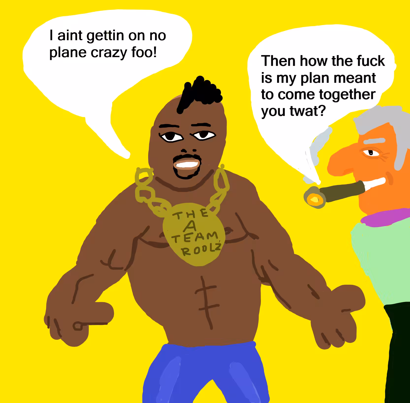 B.A. Baracus and Hannibal from The A Team - A portrait