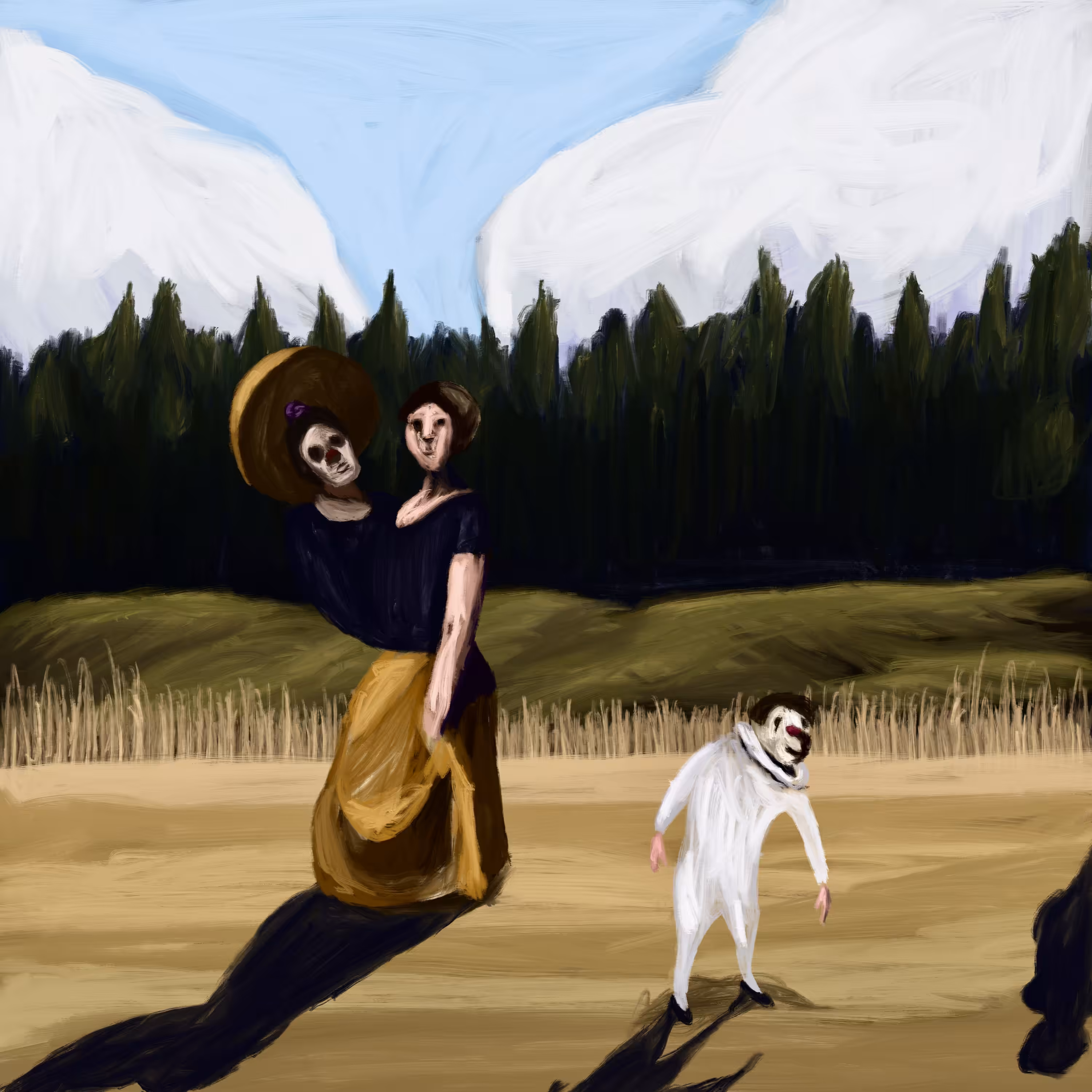 Two ladies and a mask