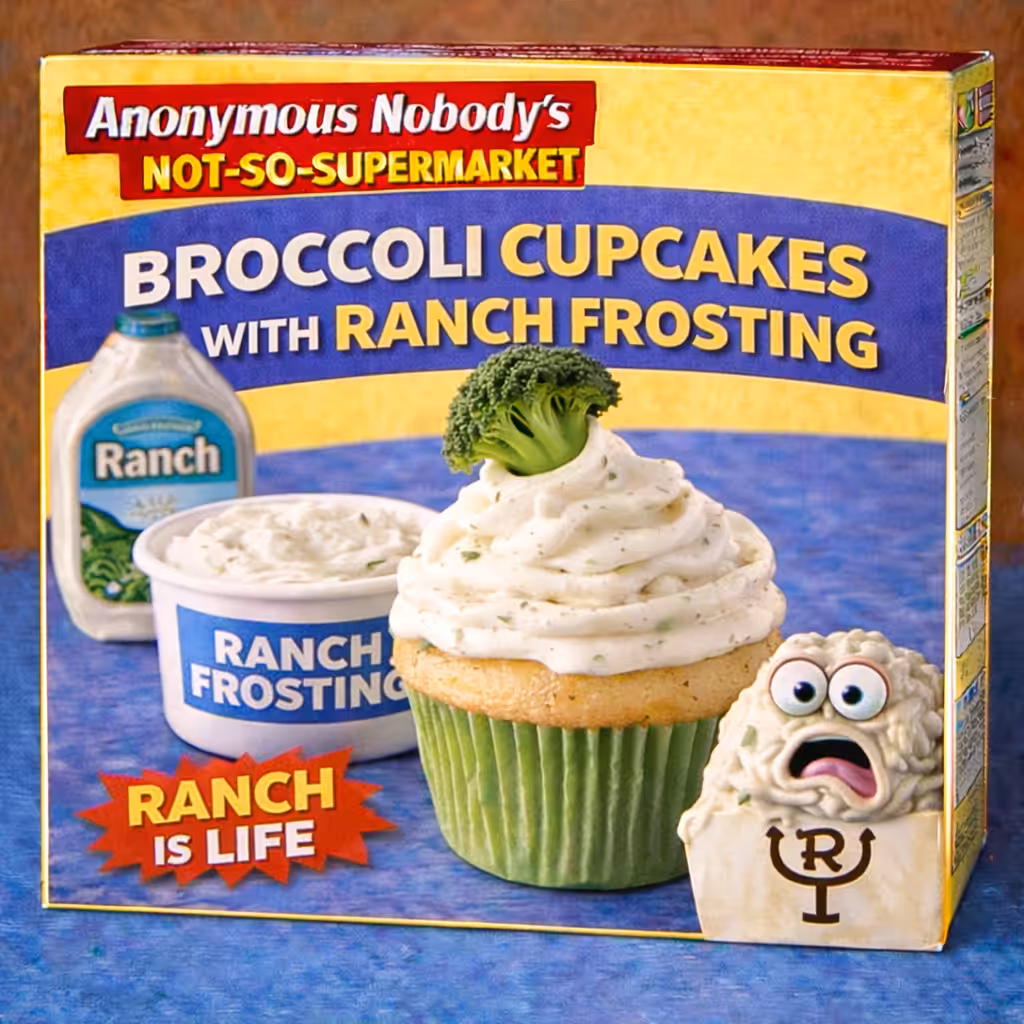 Anonymous Nobody’s Not-So-Supermarket: Broccoli Cupcakes With Ranch Frosting