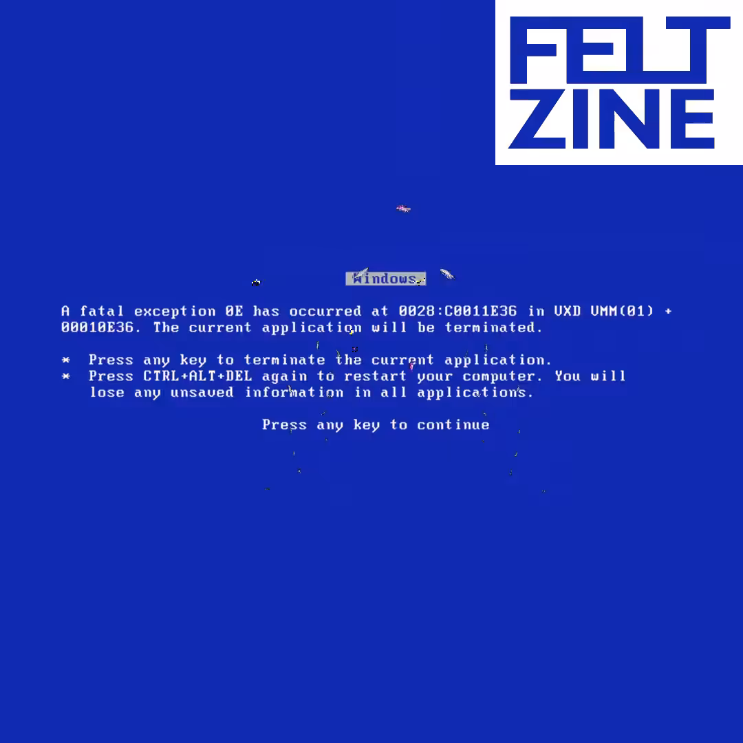 Canvas #5: blue screen. — error. — lungs. — white box logo. — dreamscape