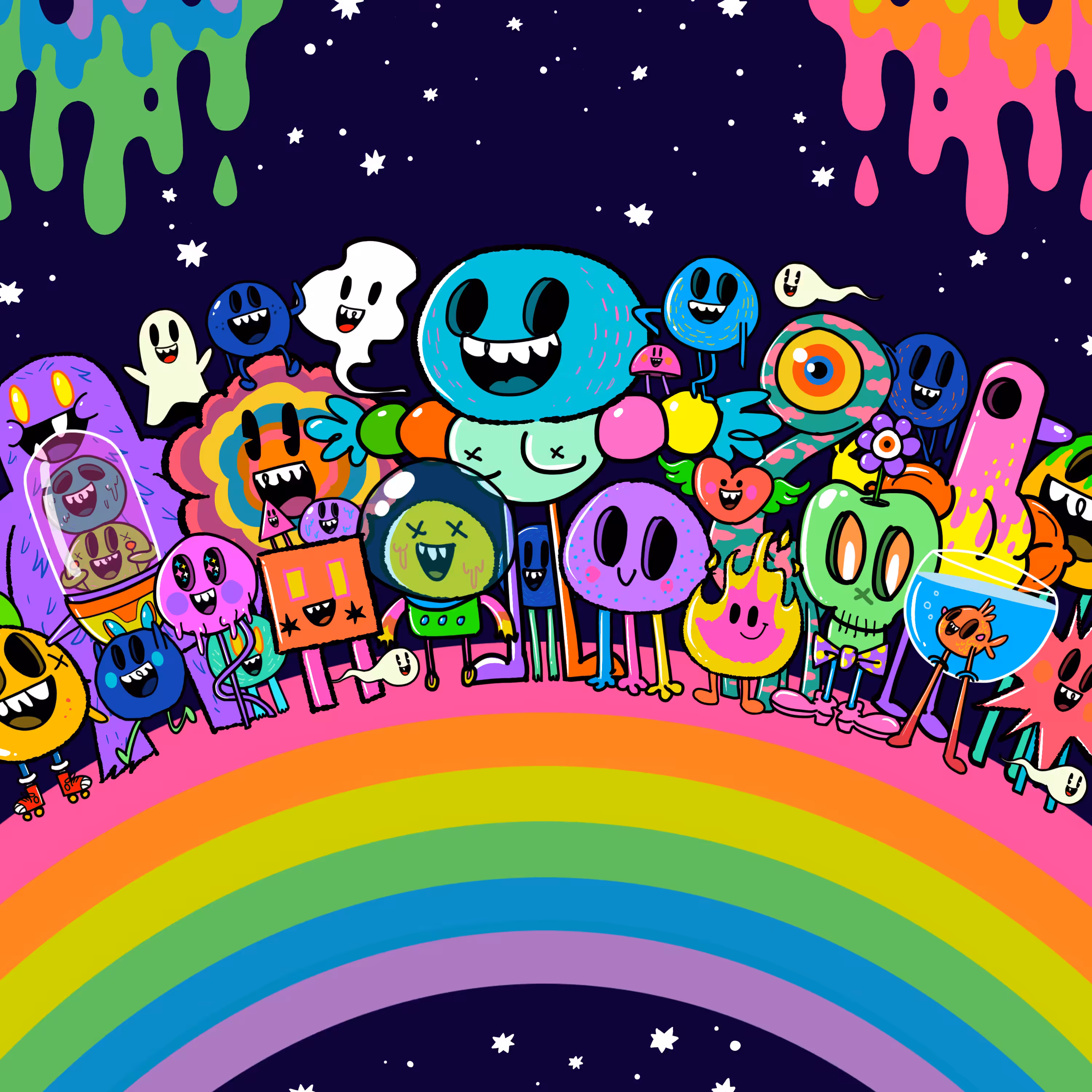 Doodle #002 - Rainbow Buddies