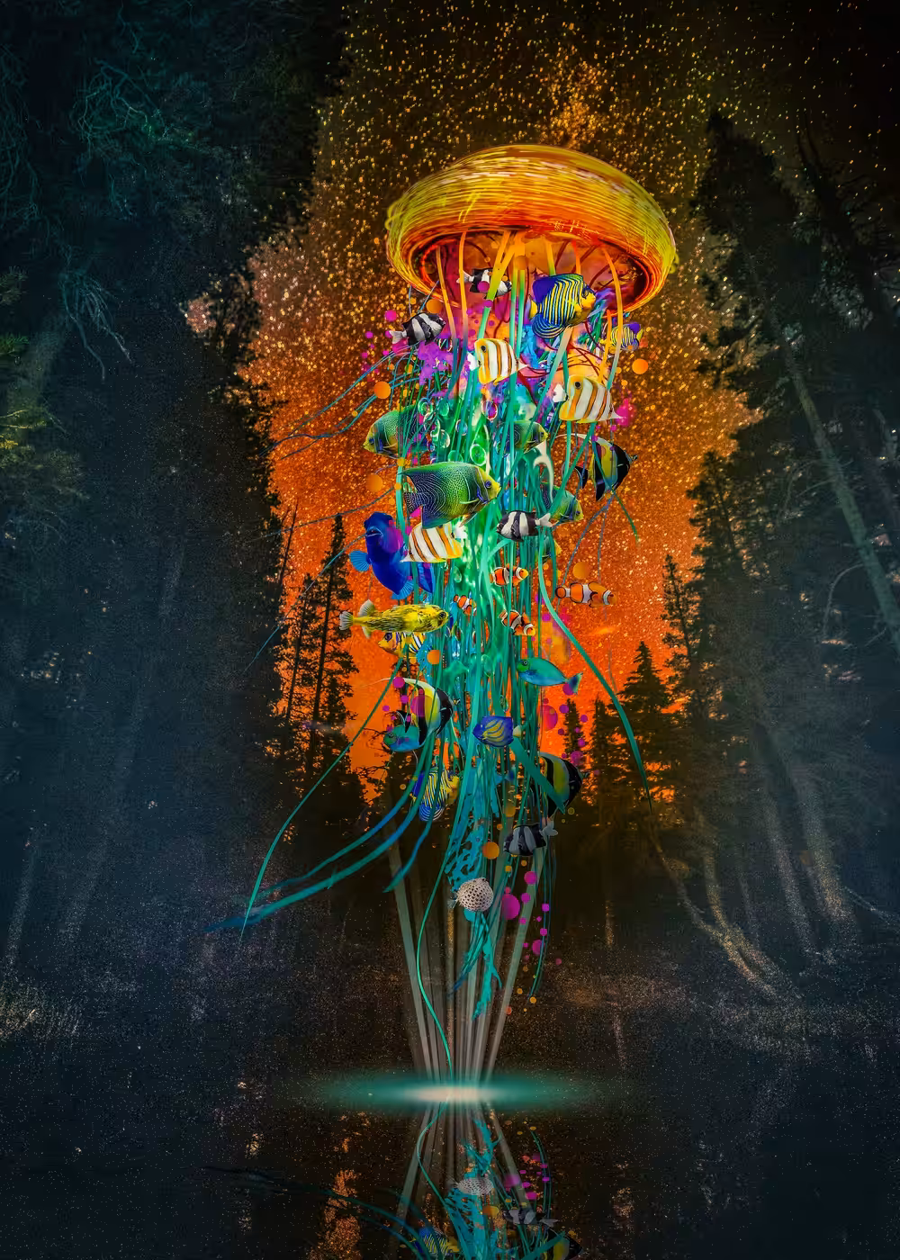 Night Electric Jellyfish