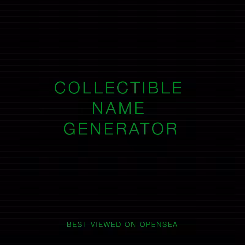 Collectible Name Generator