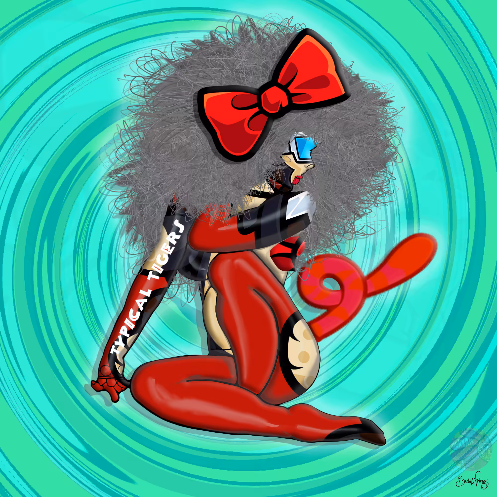 BekxArt / Typical Tigers colab: Red Tiger Woman