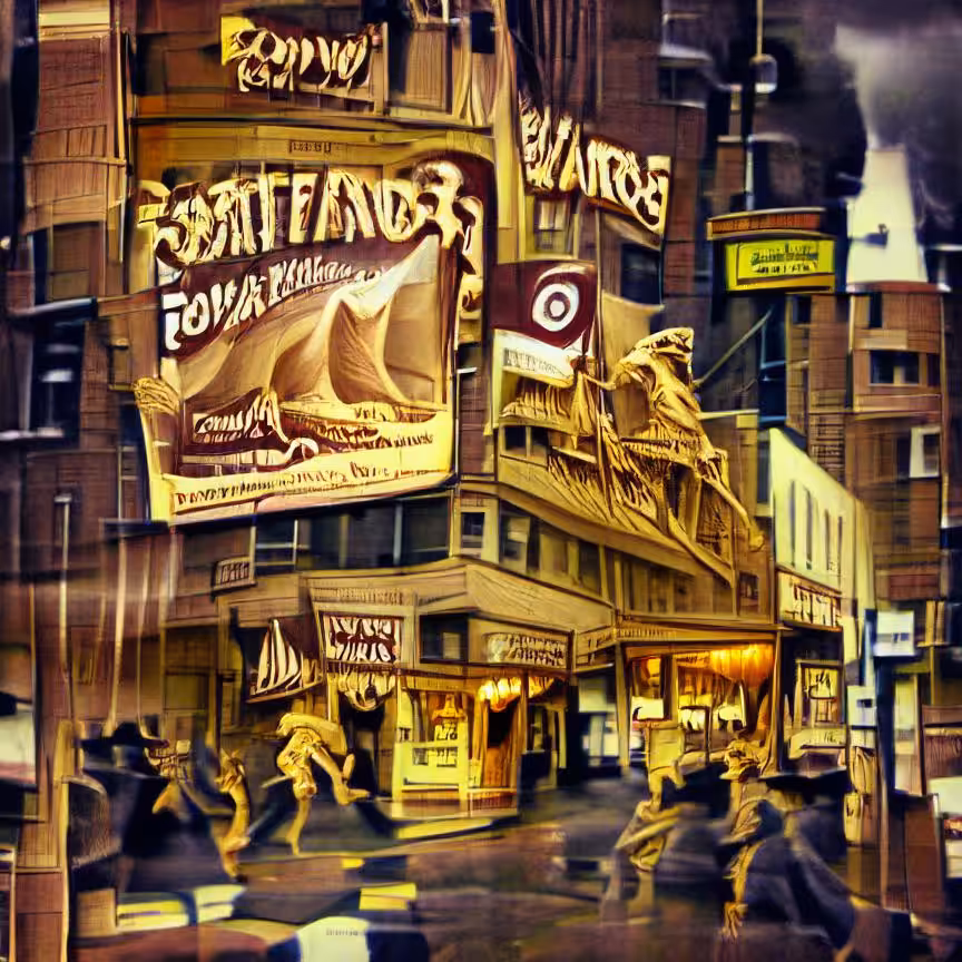 times square nyc ai roaring 20/40s sepia