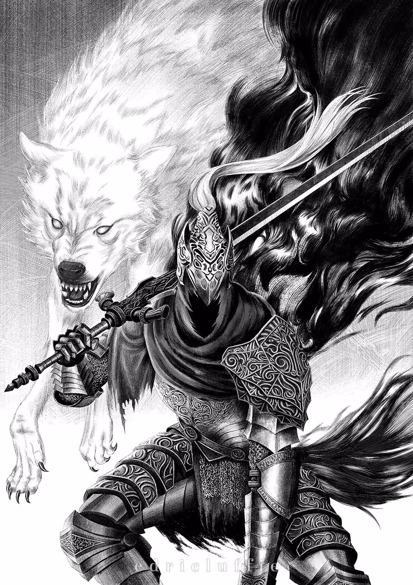Artorias Abysswalker in ink