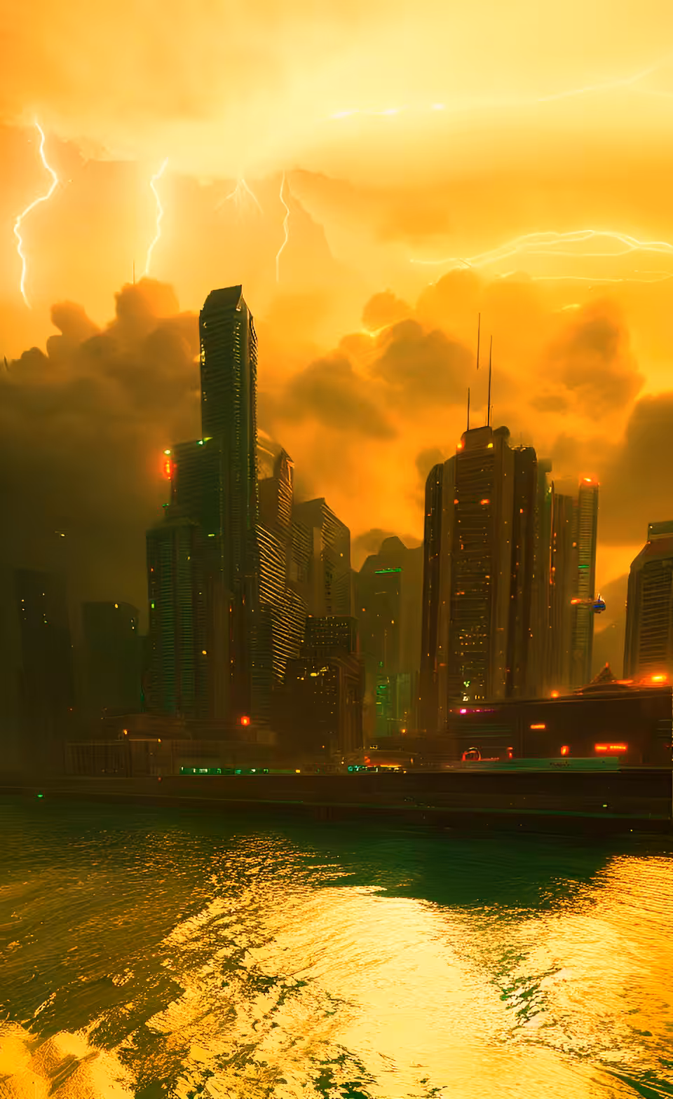 Lightening over the City Yellow
