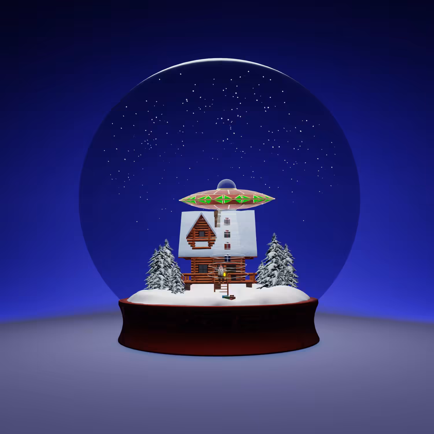 low poly globe Christmas