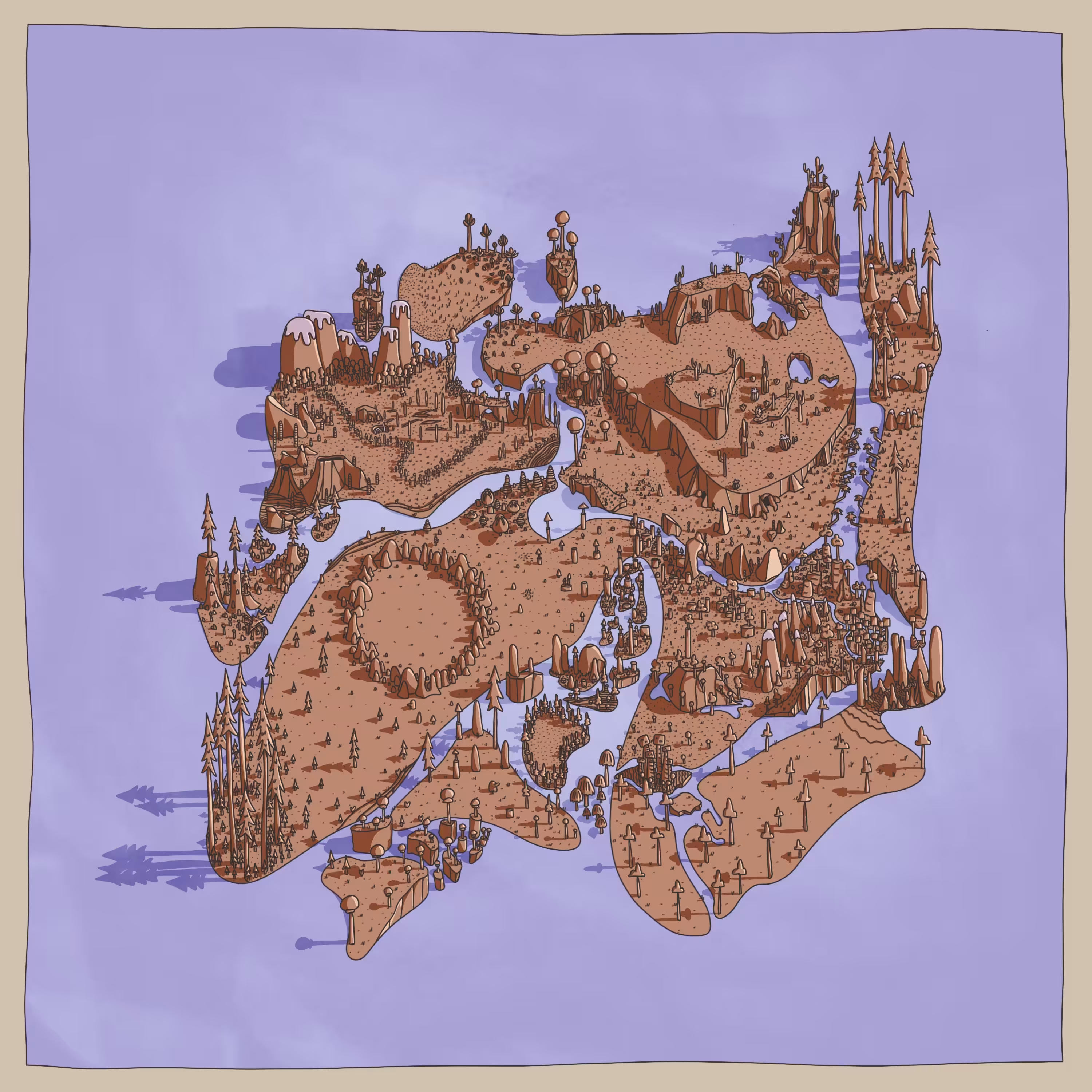 imaginary islands of distant lands map three