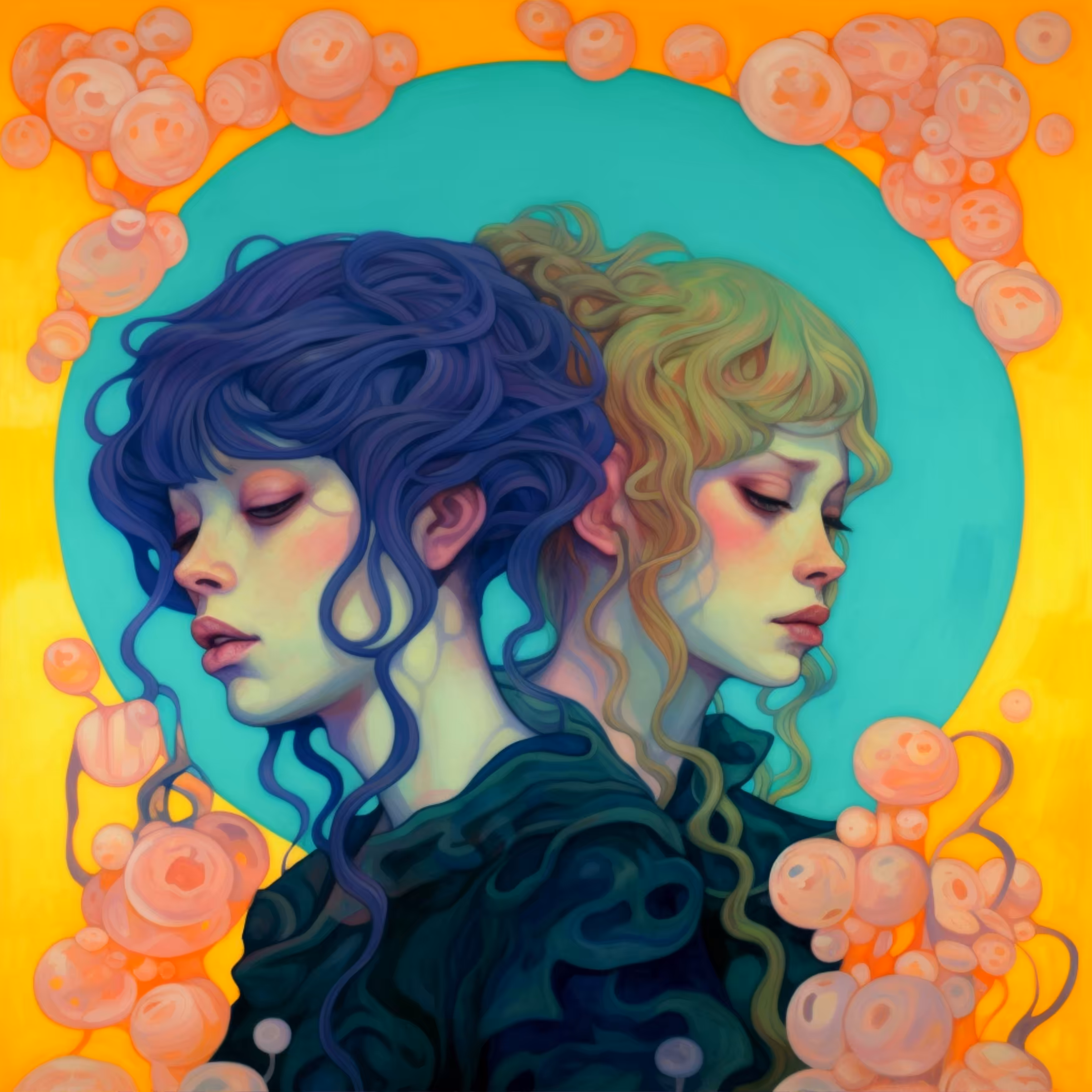 Love. Yellow and mint blue