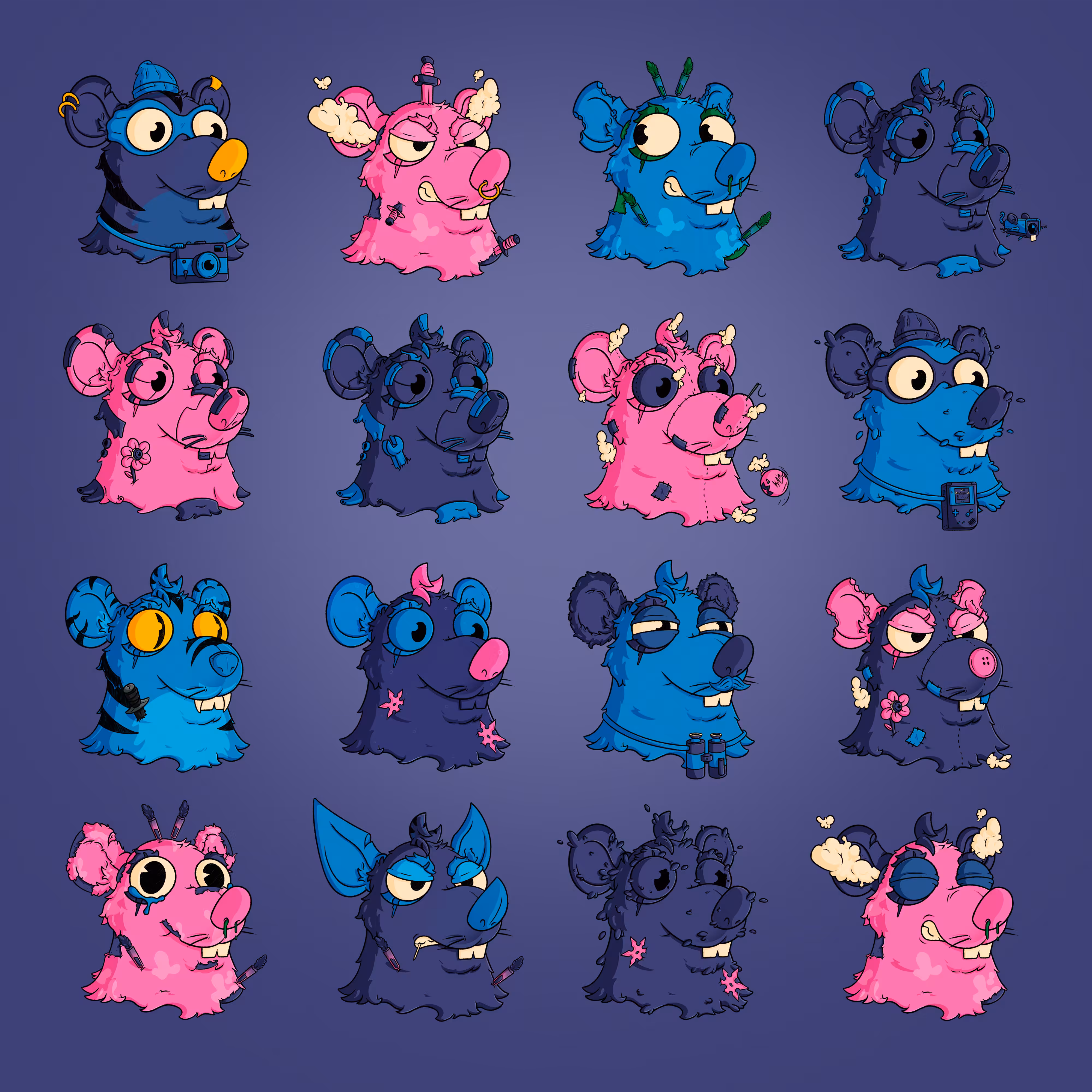 Squabble Heads: Purple Ratties