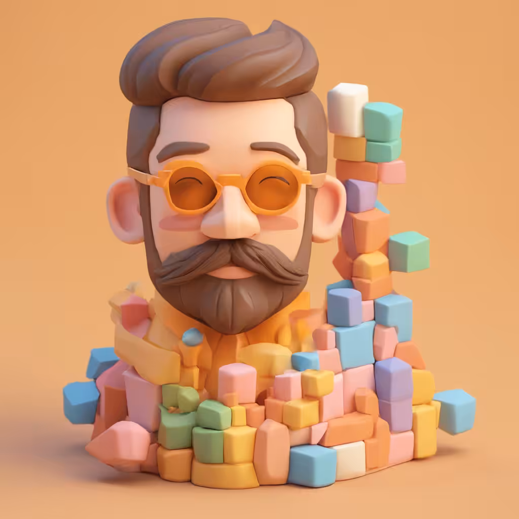 Adorable Smiling Man with Glasses and a Beard Emoji