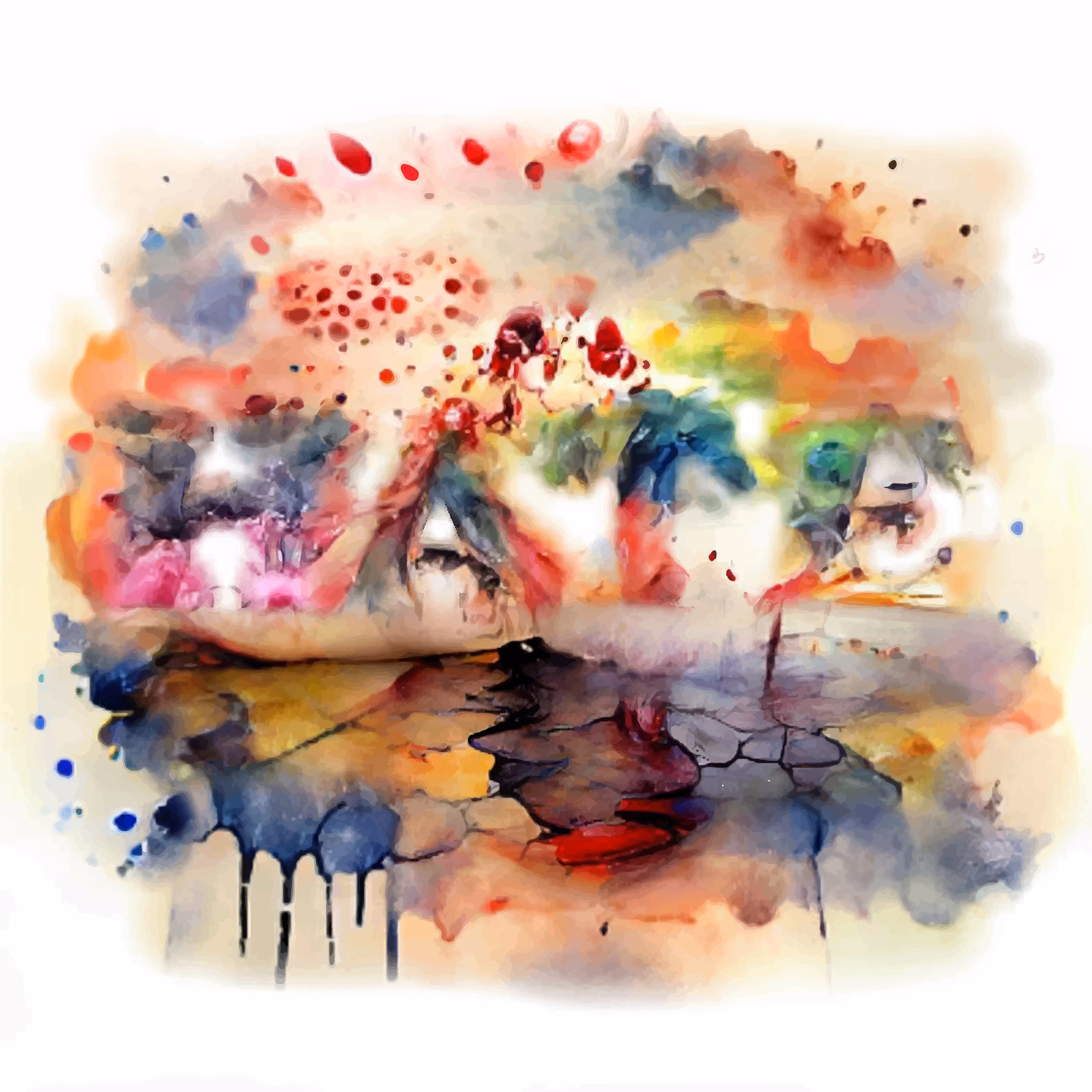 HATE in watercolor