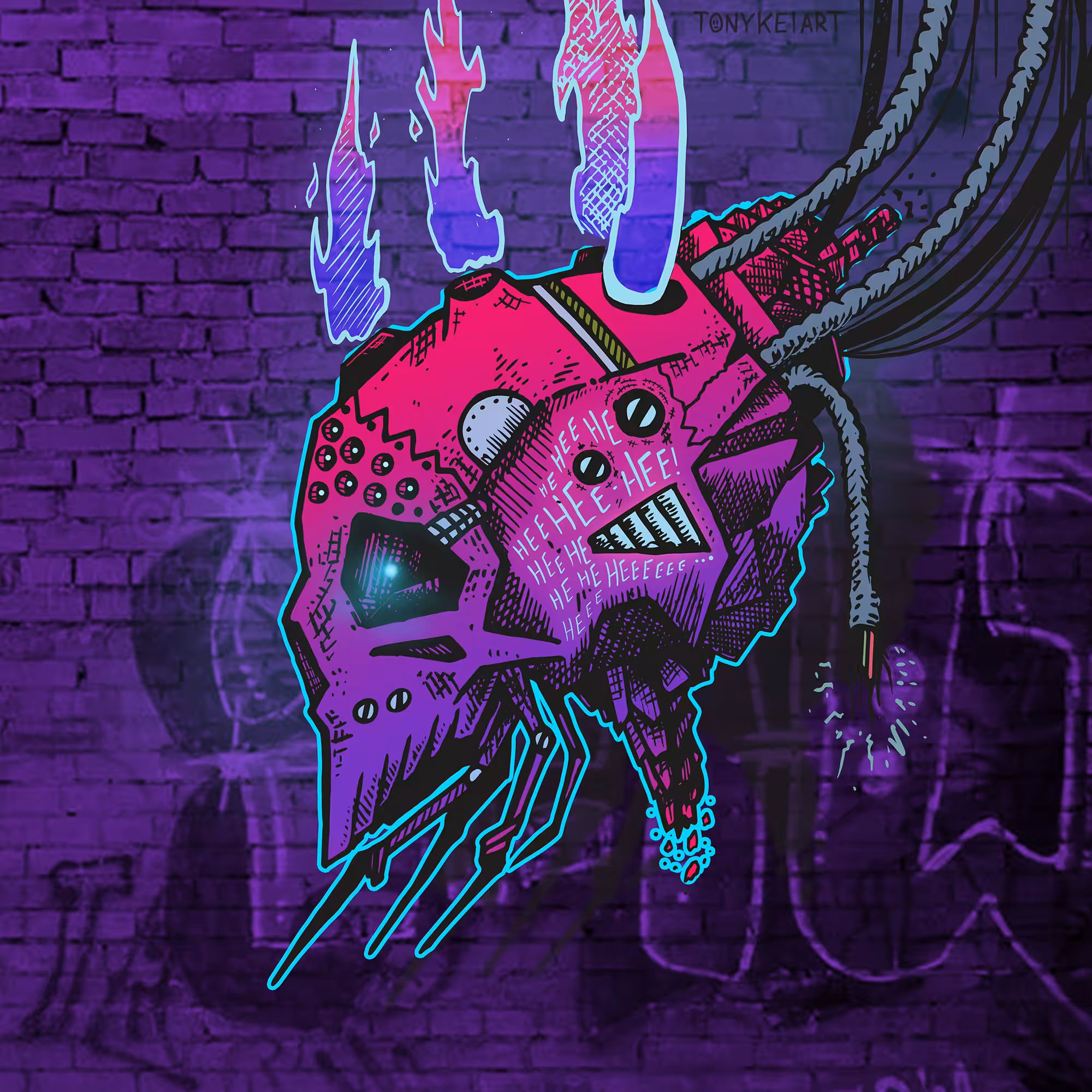 NEON OBJKTs: Mechanical Skull HeheehehEhEehHe 