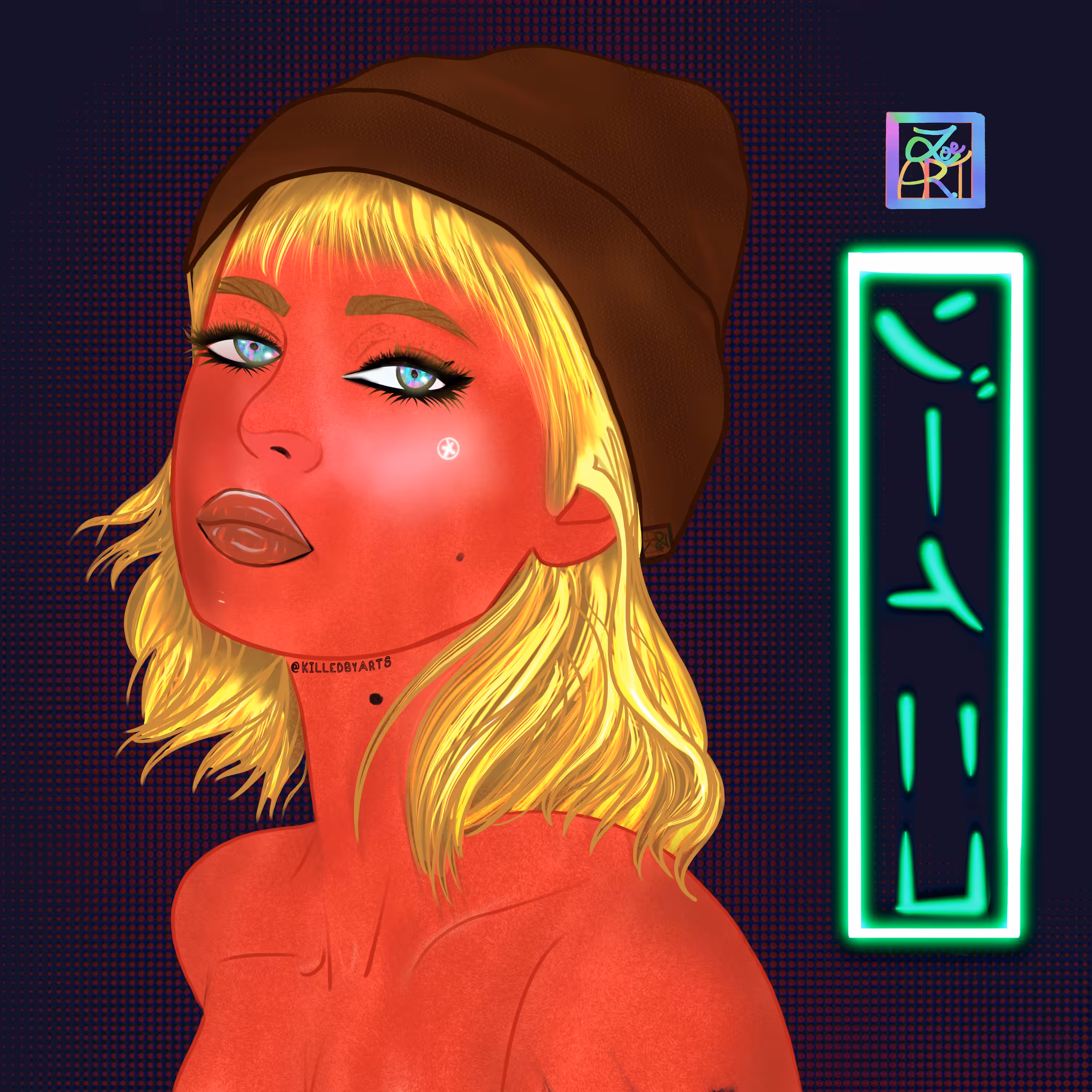 Cyber Punk Girls And Neon Signs  "Z03 N1C0" Devils Advocate