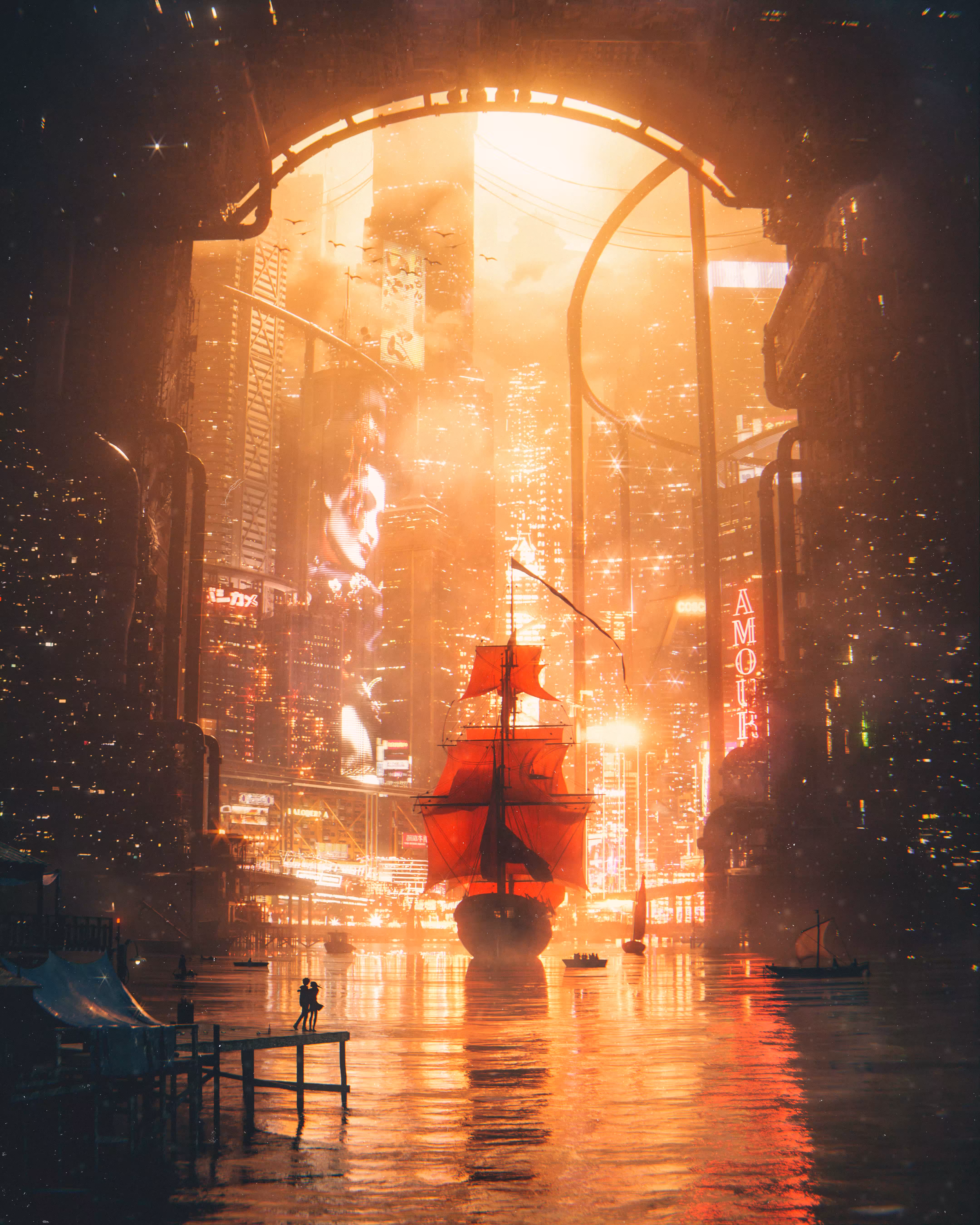 Sunset At The Harbor