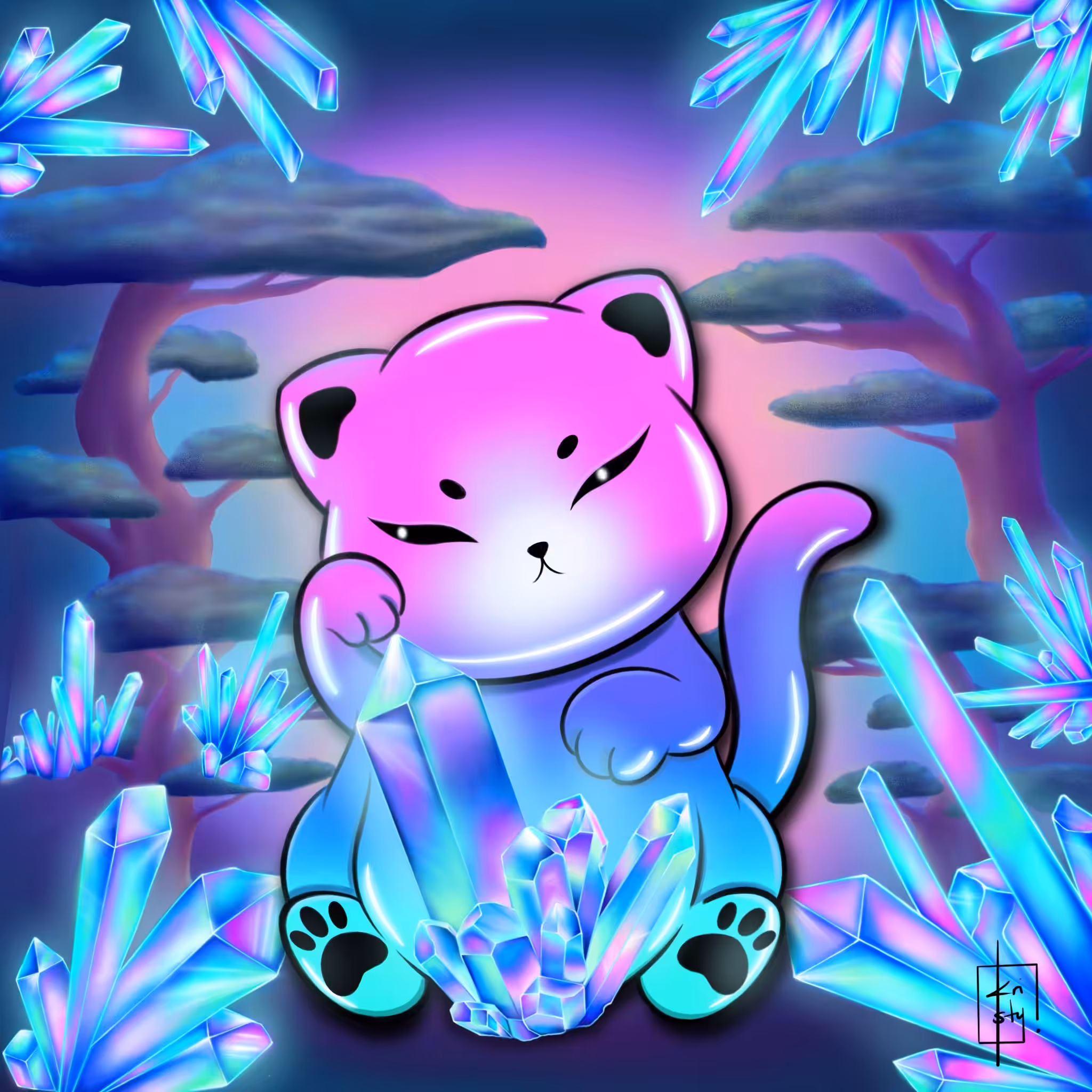 Crystal Fortune Cat