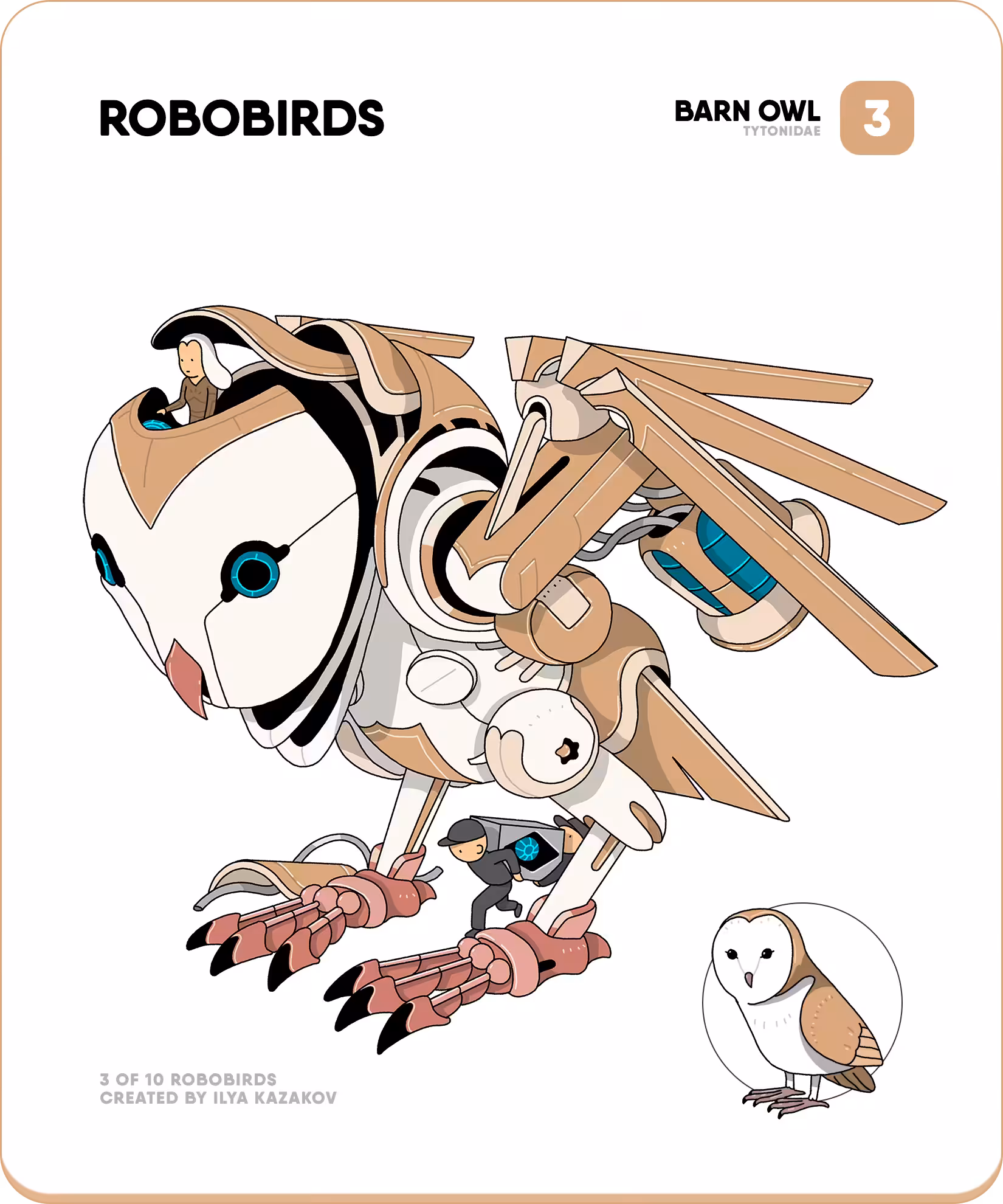 ROBOBIRDS #3 — Barn Owl