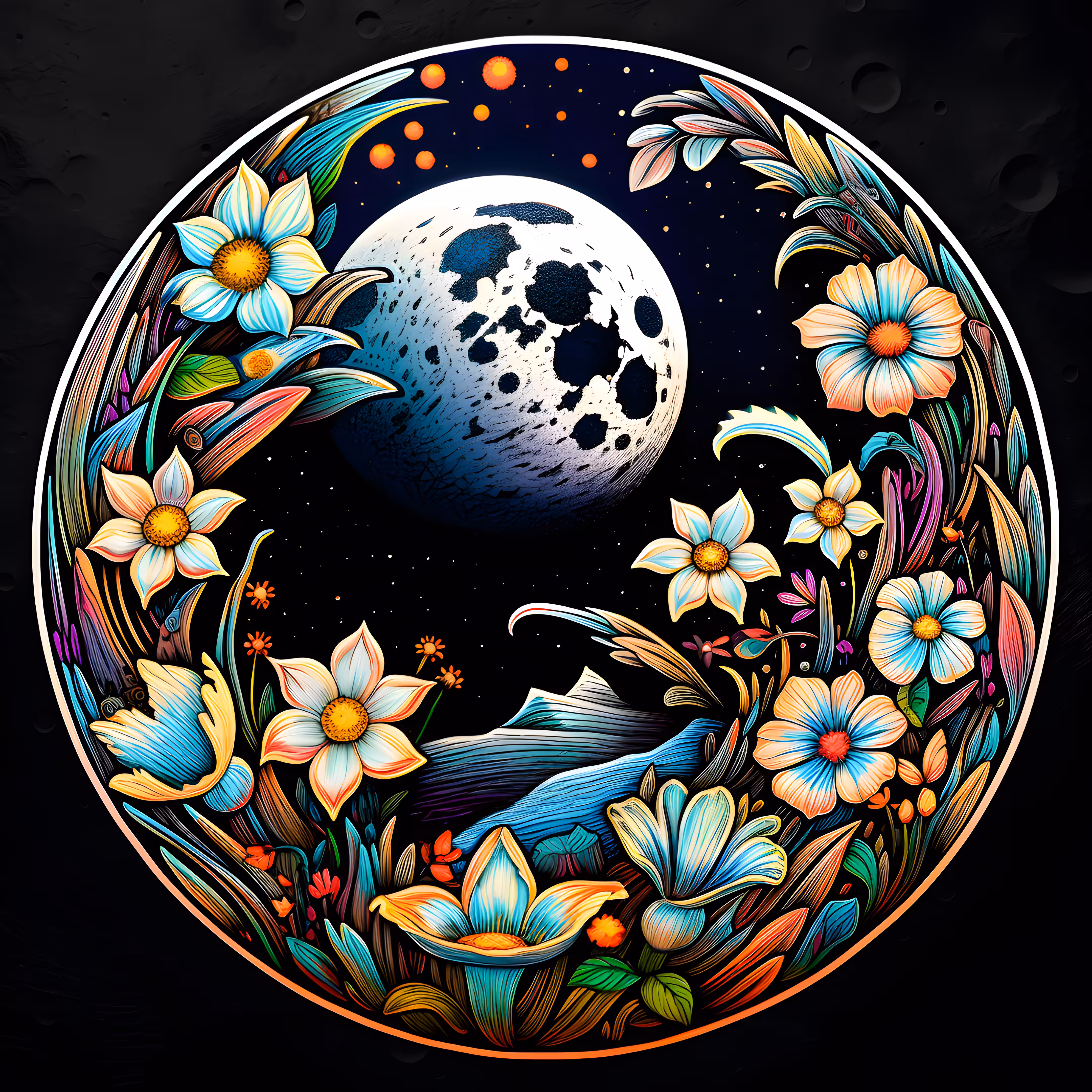 Garden of Colors #13 - Moonlit Petals