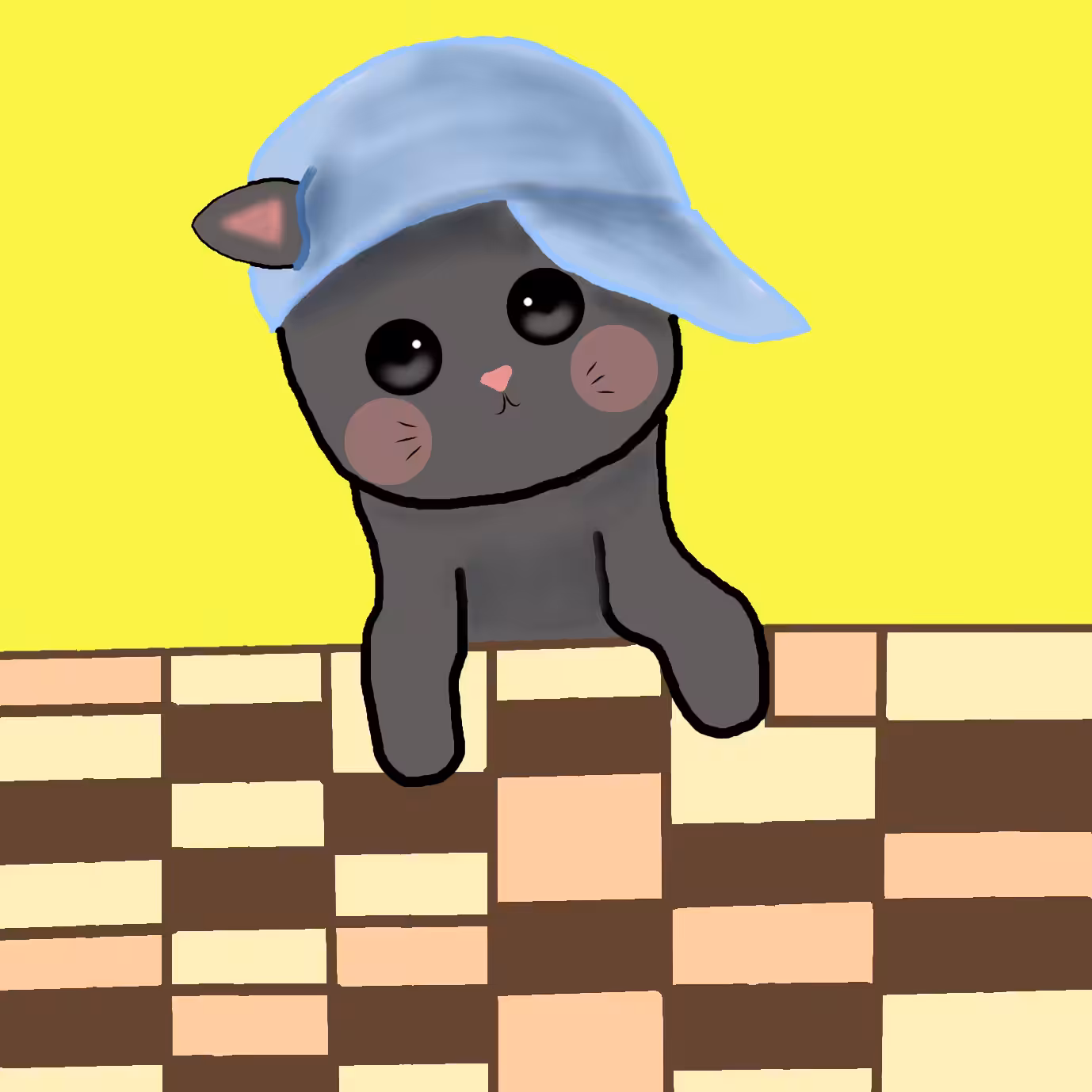 Kitty with her hat