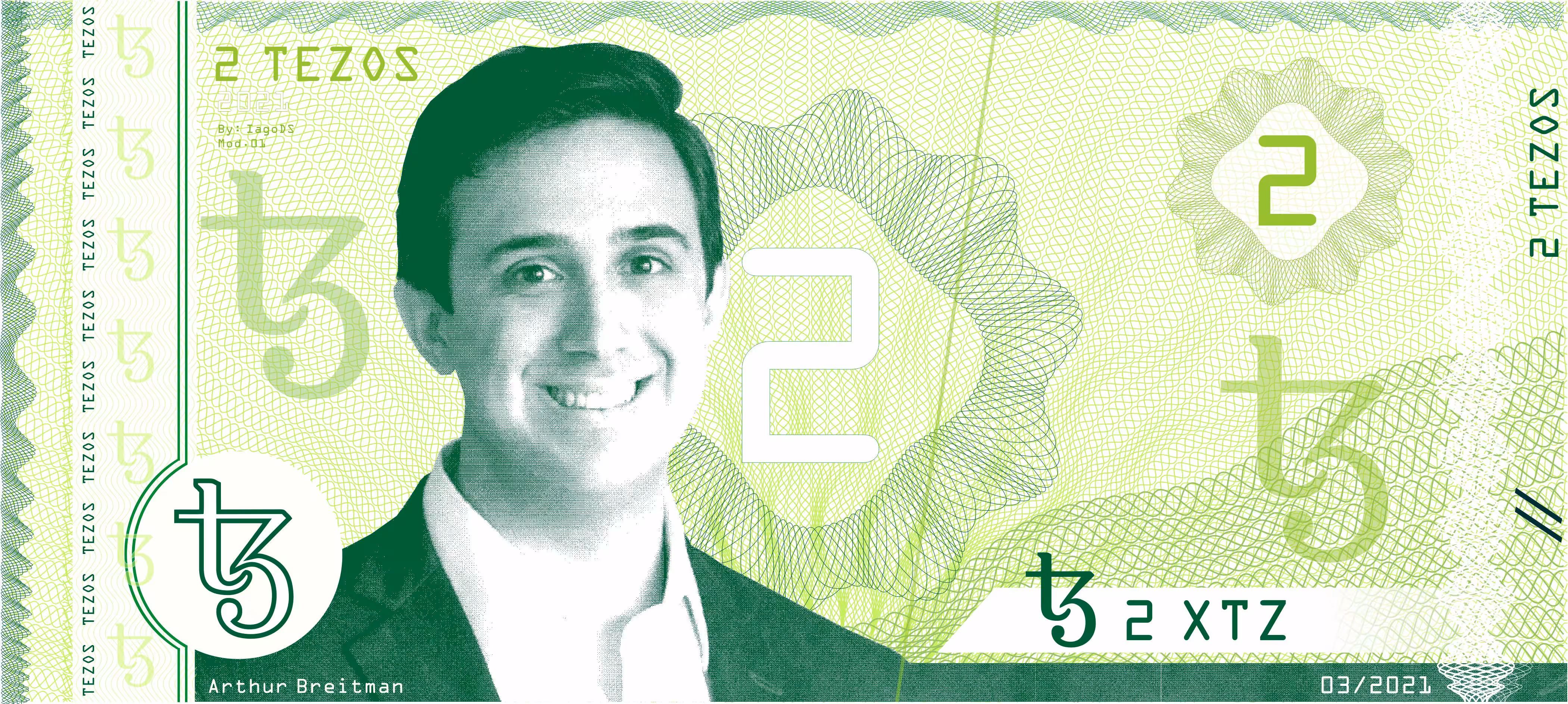Banknote 2 Tezos - Cédula de 2 Tezos