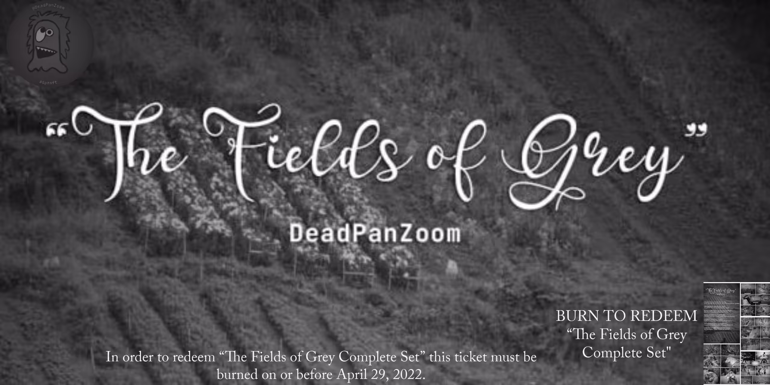 "The Fields of Grey Complete Set Redeemable Ticket"