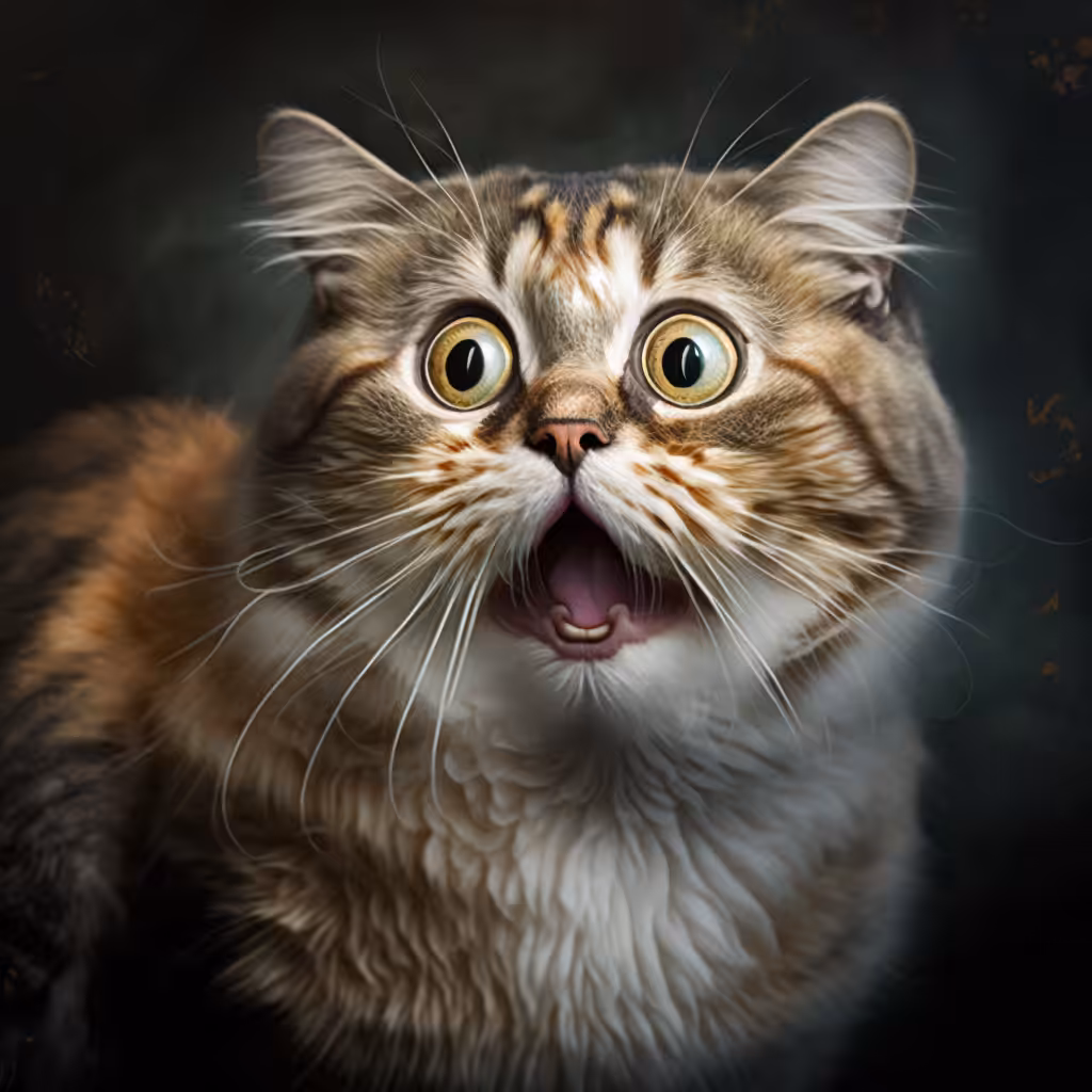 The cat is in shock