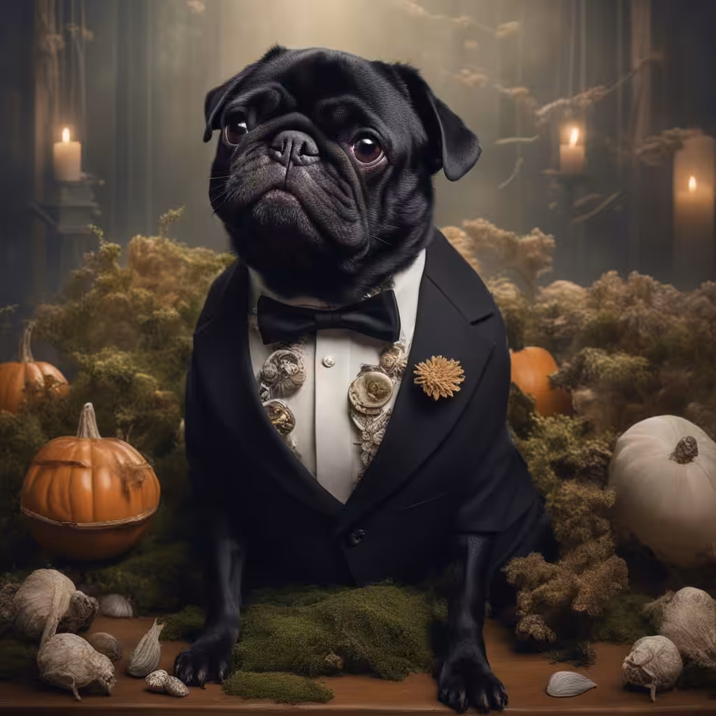 Surreal black pug #4