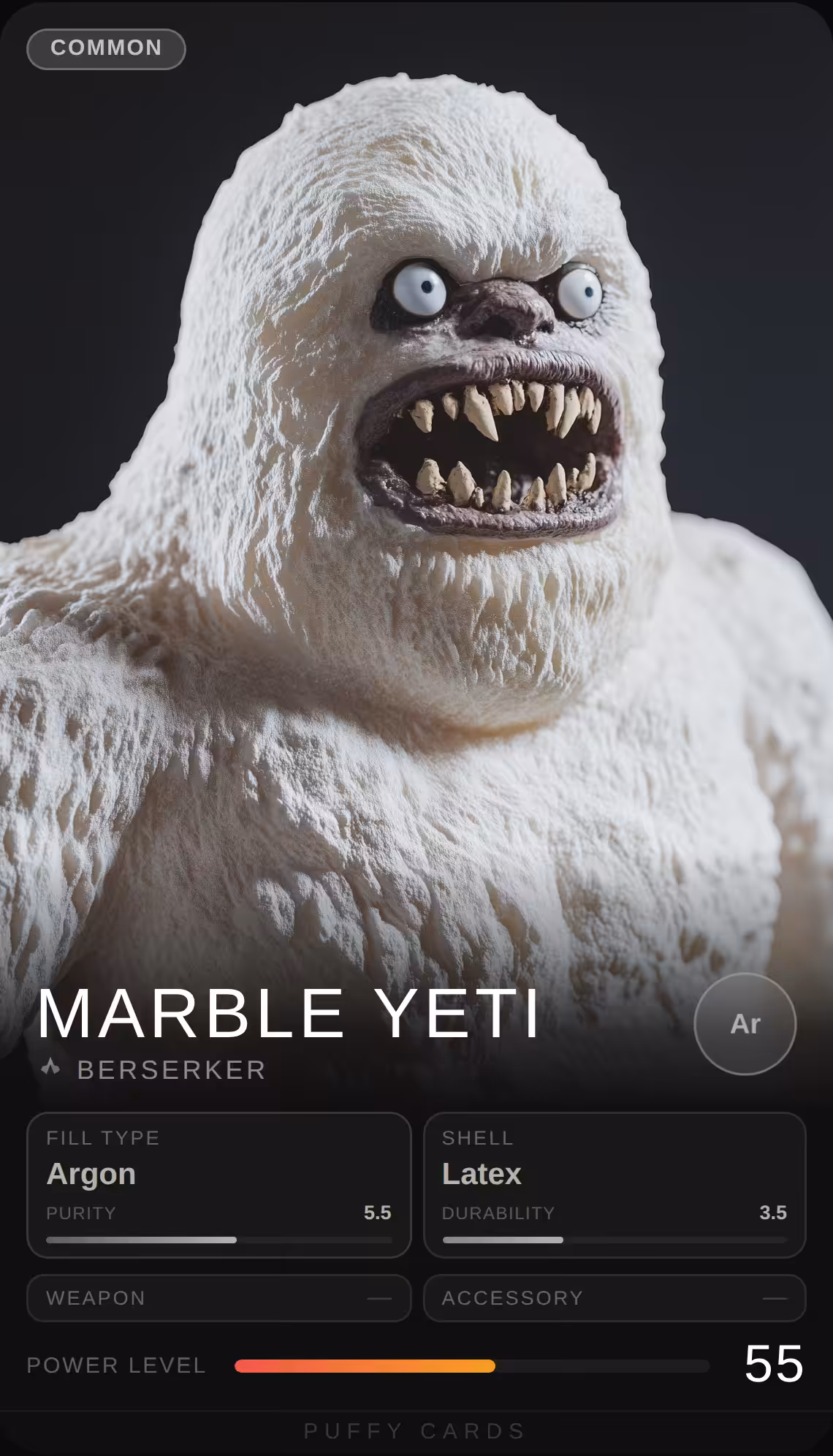 Puffy Cards: Marble Yeti