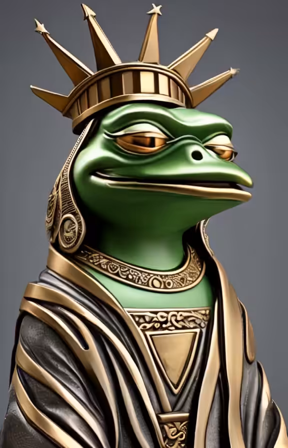 Liberty Pepe - Bronze and Gold statue
