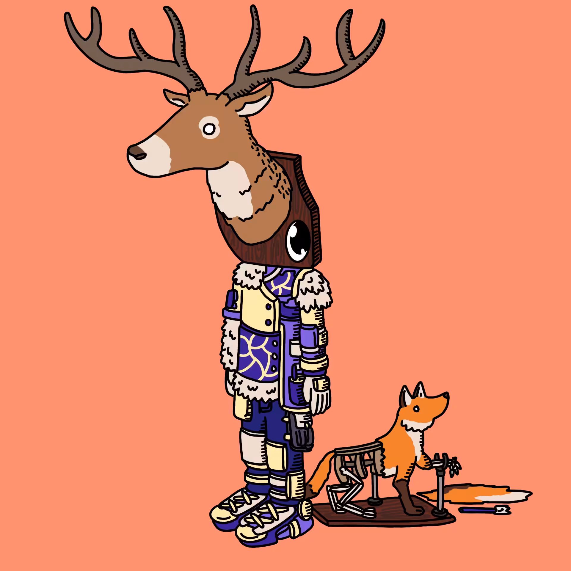 Taxidermist one eyed guy #00248