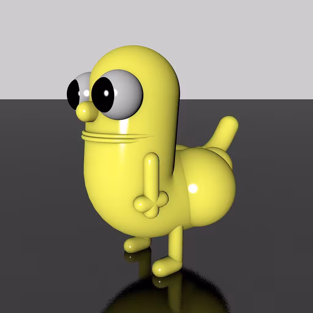 Cryptoy 1st Genesis Collection: Dick Butt (Yellow) - Cryptoy #050