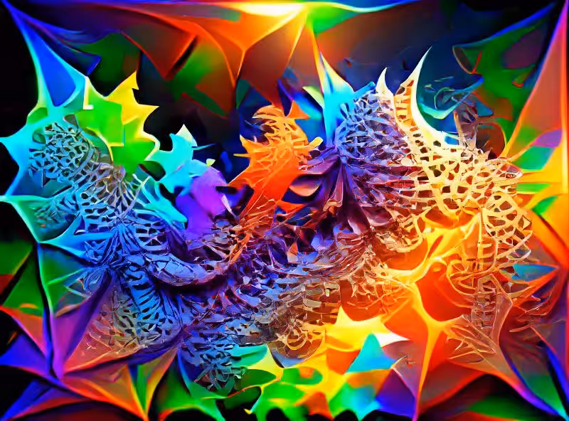 Abraham's First Works: Color Fractals Shining Ultra Bright