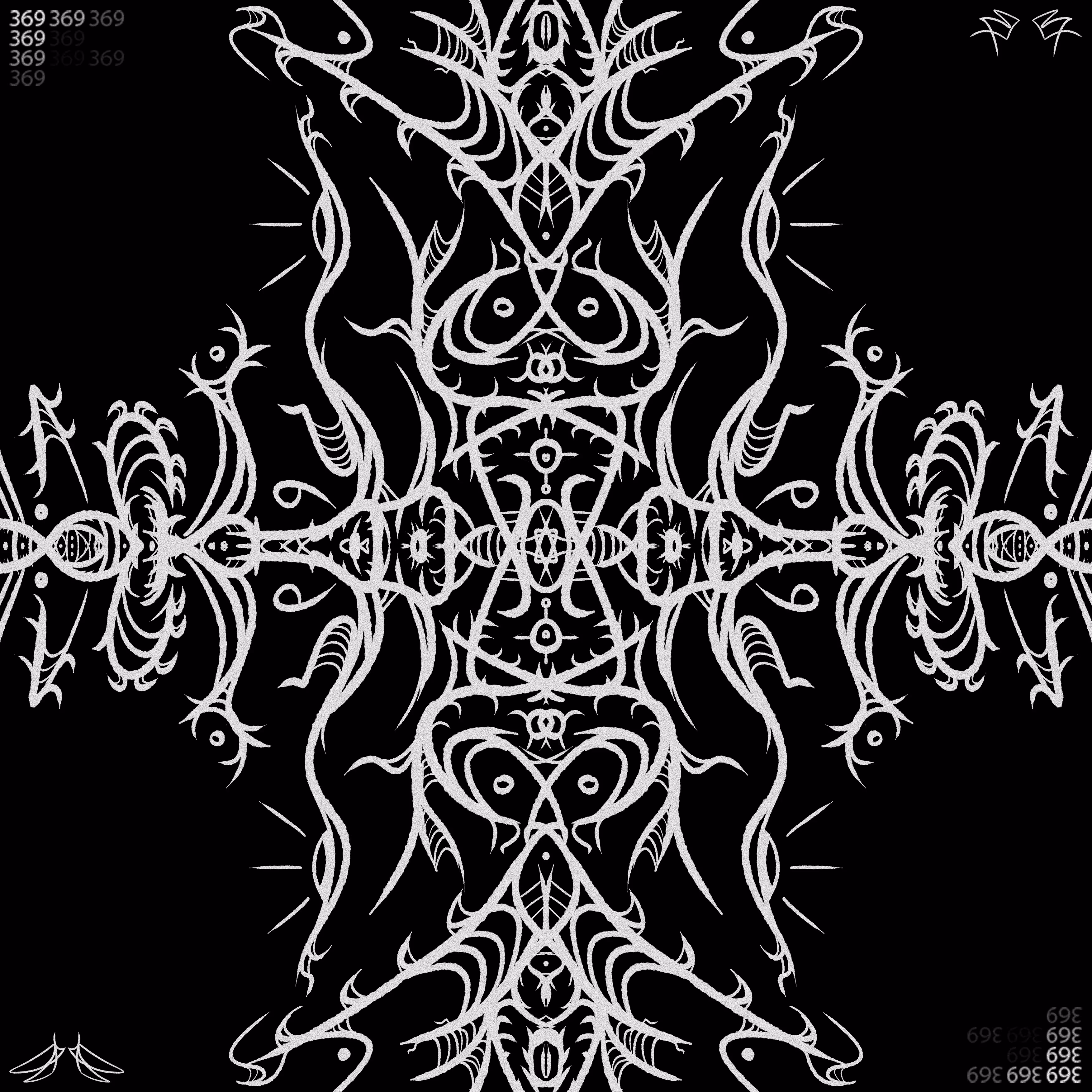 Symmetric structure of an entity dancing across dimensions.